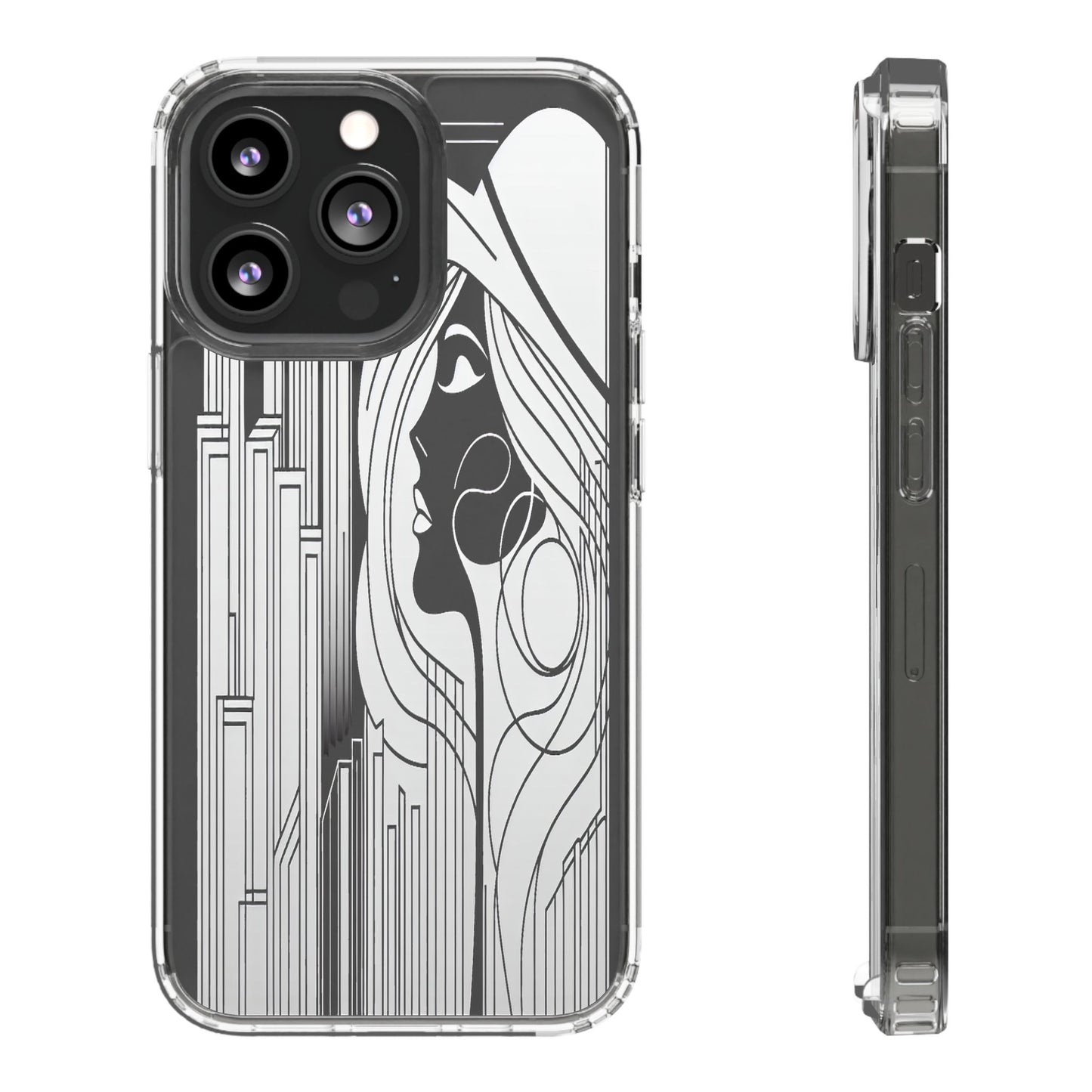 Transparent Silhouette of a Modern Vision Iphone Case Compatible With Iphone 16 15 14 - Clear Phone Cover
