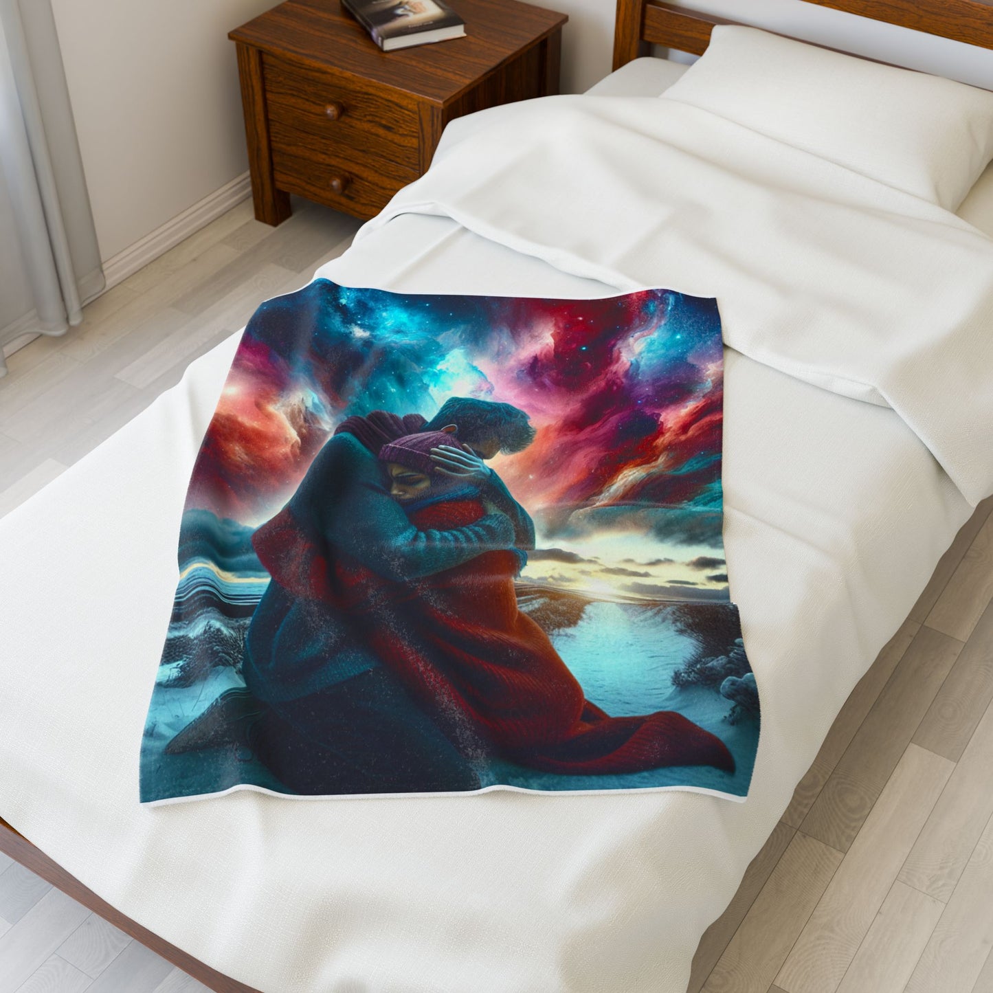 Embrace Under Starlit Skies - Plush Blanket