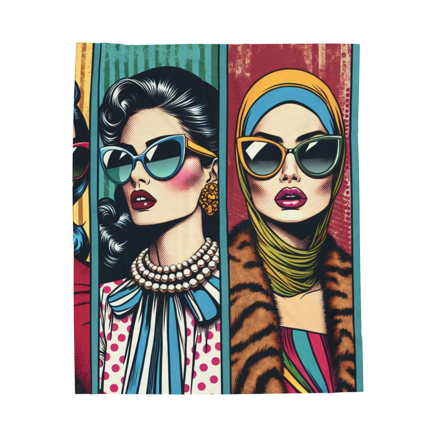 Retro Fashion Icons in Focus - Plush Blanket