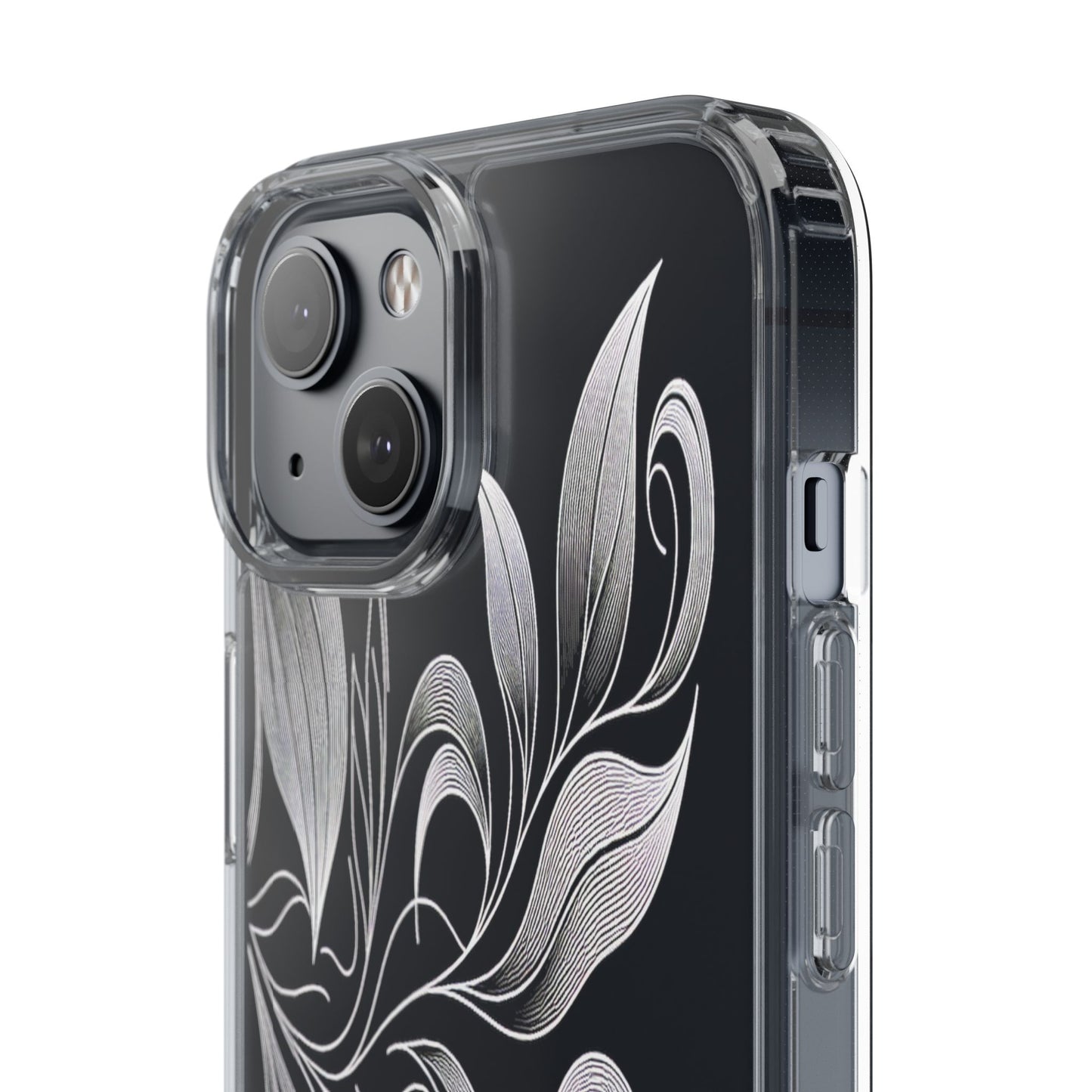 Transparent Nature's Embrace in Linework Iphone Case Compatible With Iphone 16 15 14 - Clear Phone Cover