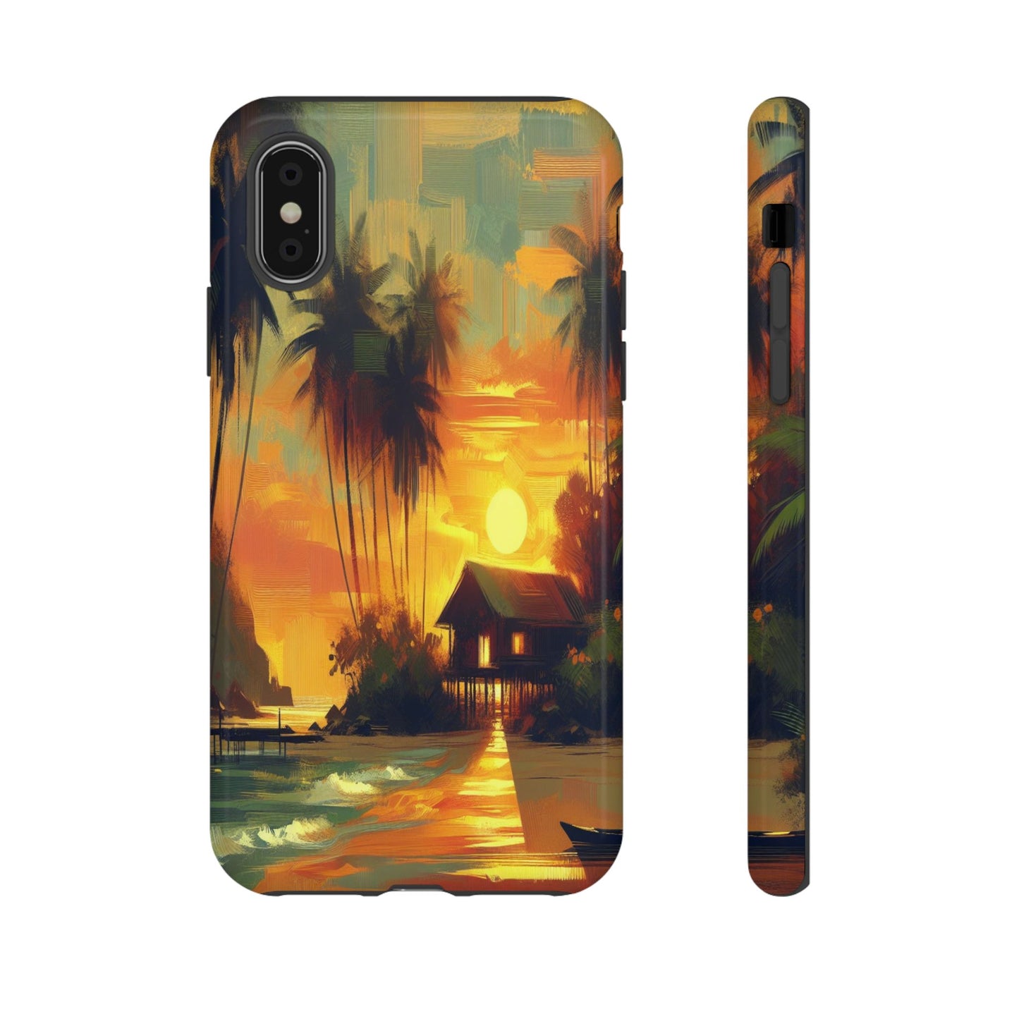 Protective Island Paradise at Dusk Iphone Case Compatible With Iphone 16 15 14 - Phone Cover