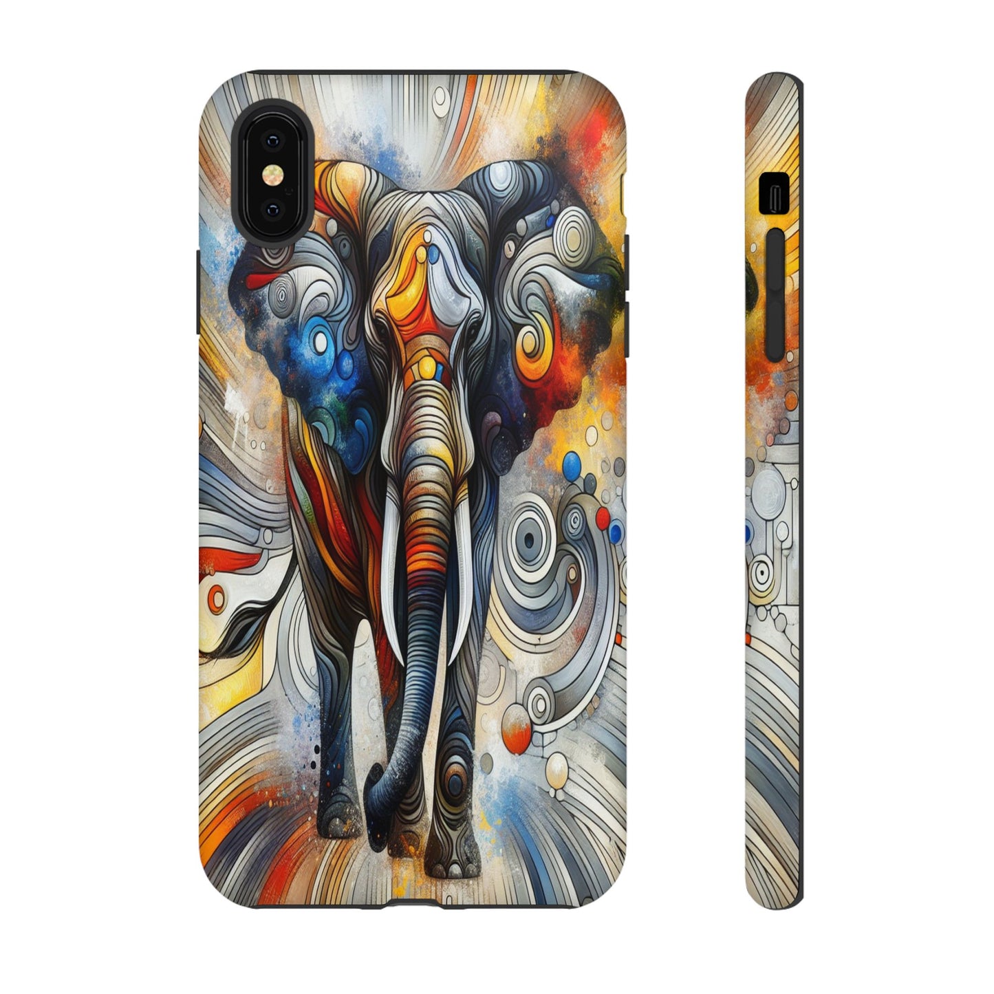 Protective Elephant in Swirling Colors Iphone Case Compatible With Iphone 16 15 14 - Phone Cover