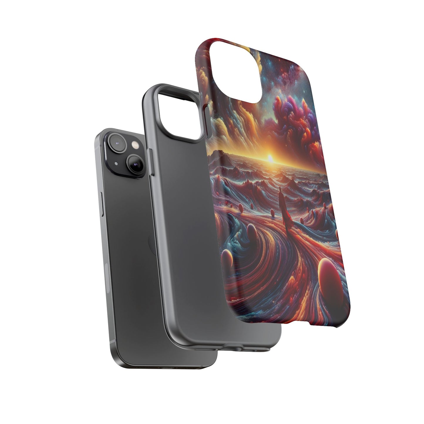 Journey Through Celestial Waves - Phone Case
