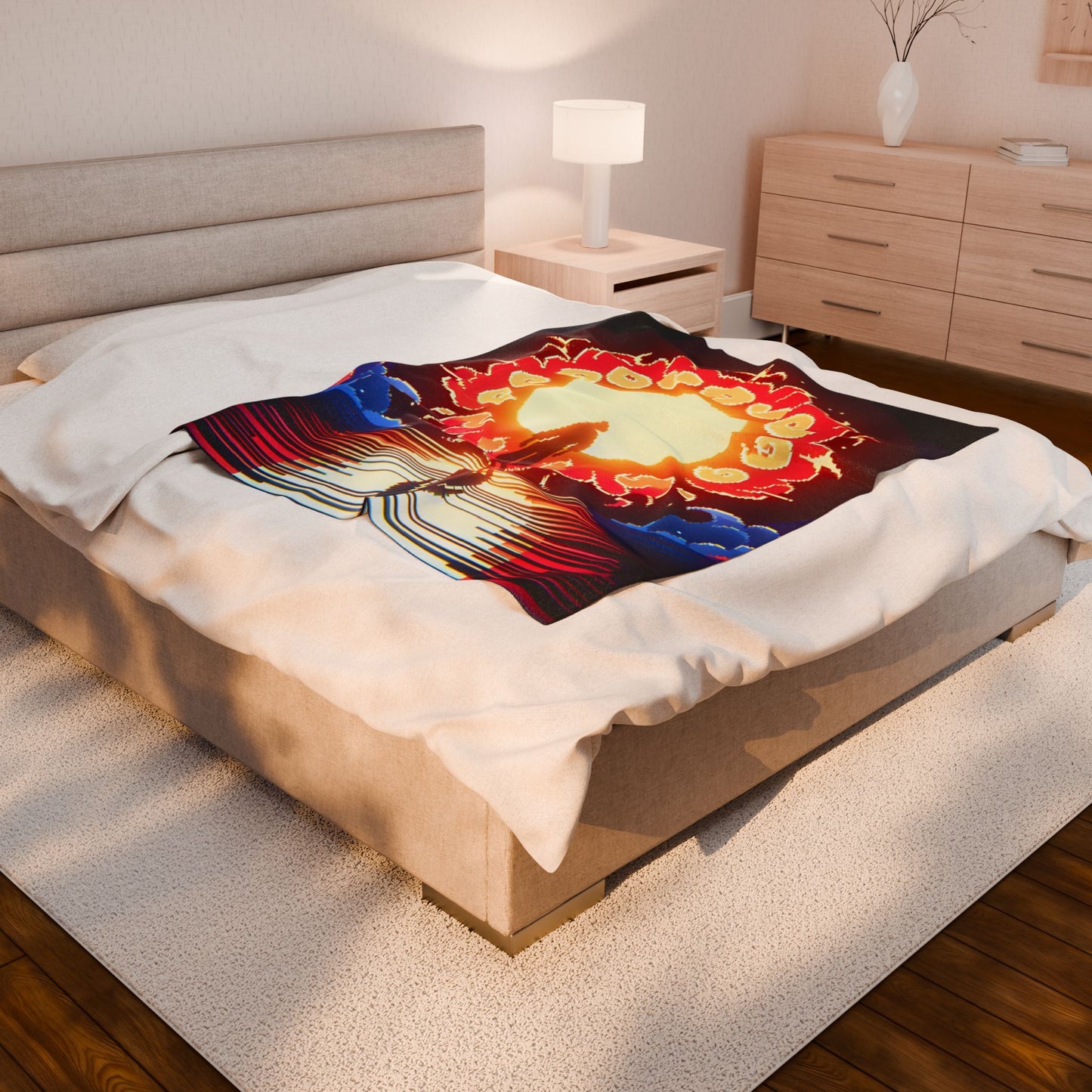 Silhouette Before the Radiant Dawn - Plush Blanket