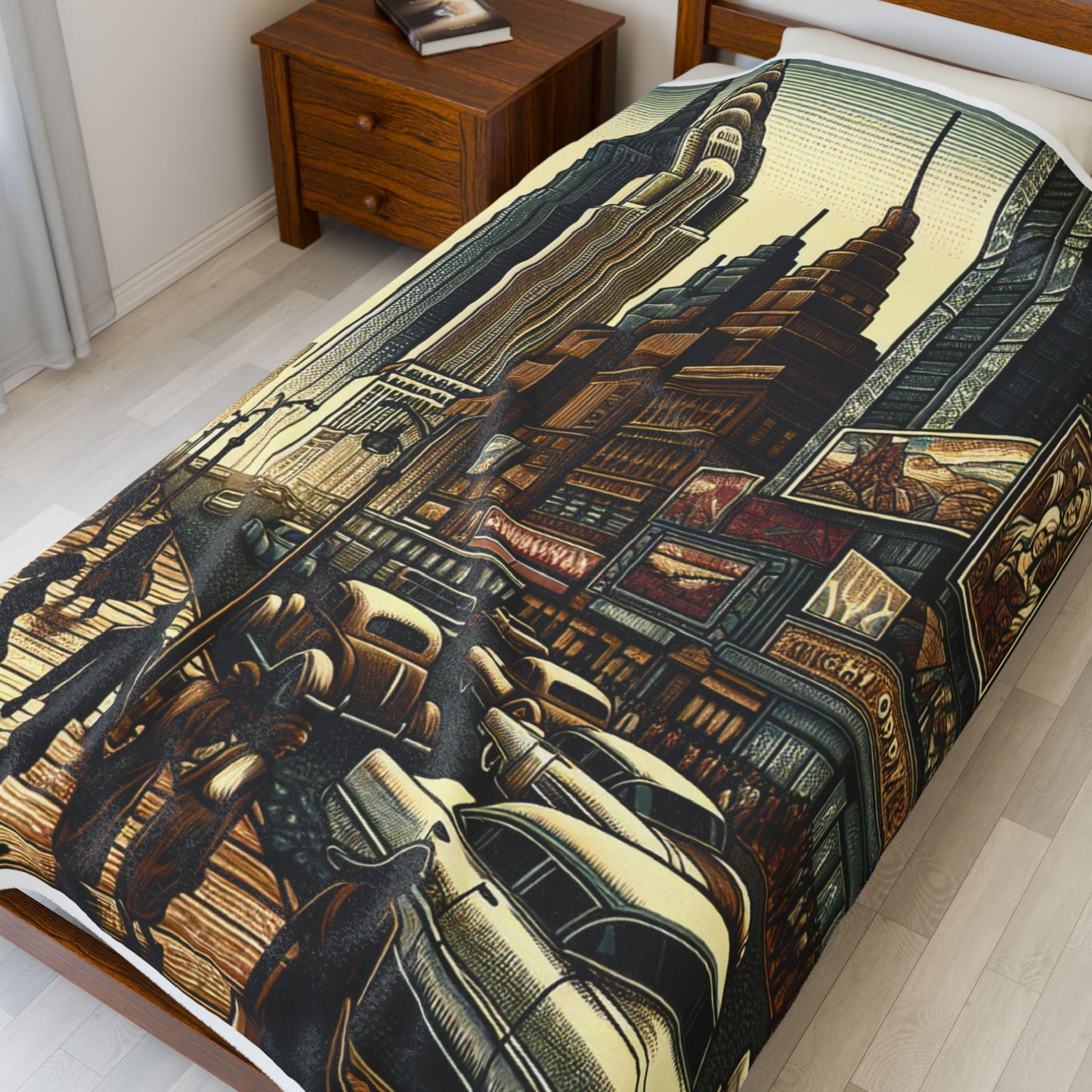 City Life Panorama - Plush Blanket