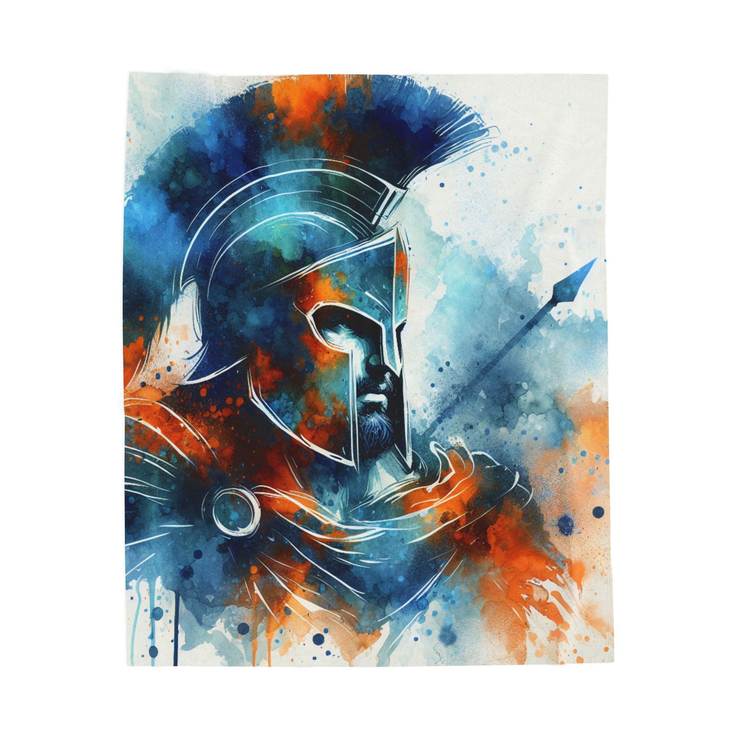 Warrior's Resolve in Brushstrokes - Plush Blanket