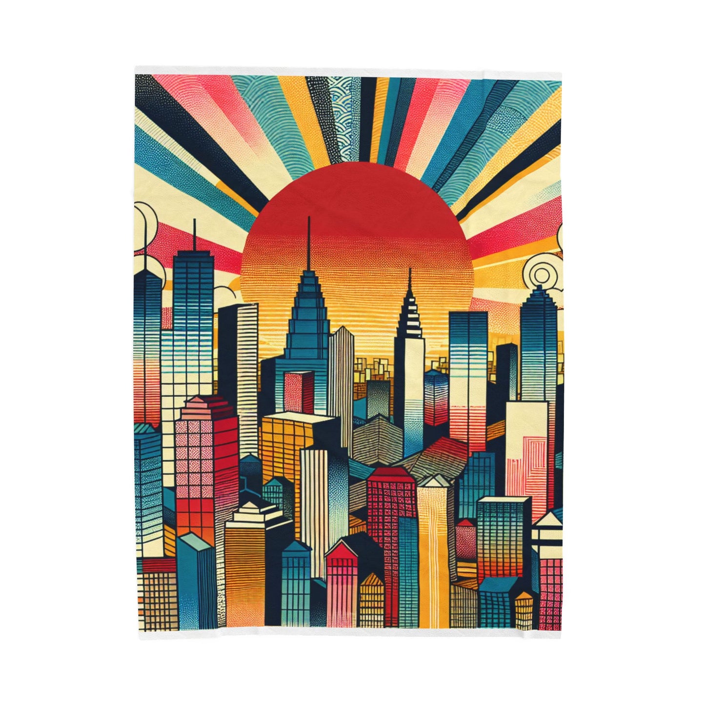 Radiant Metropolis Vista - Plush Blanket