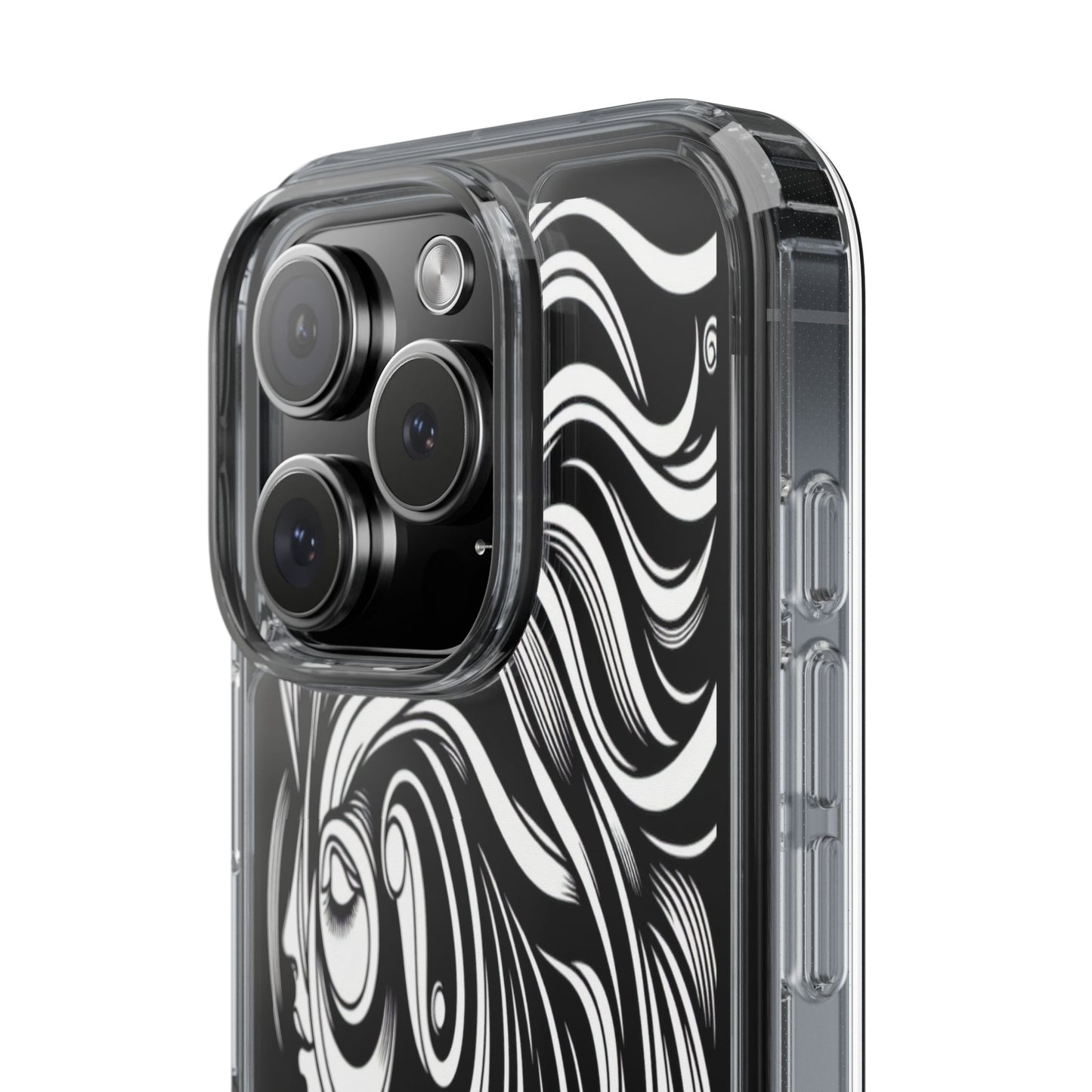 Transparent Flowing Contours Iphone Case Compatible With Iphone 16 15 14 - Clear Phone Cover