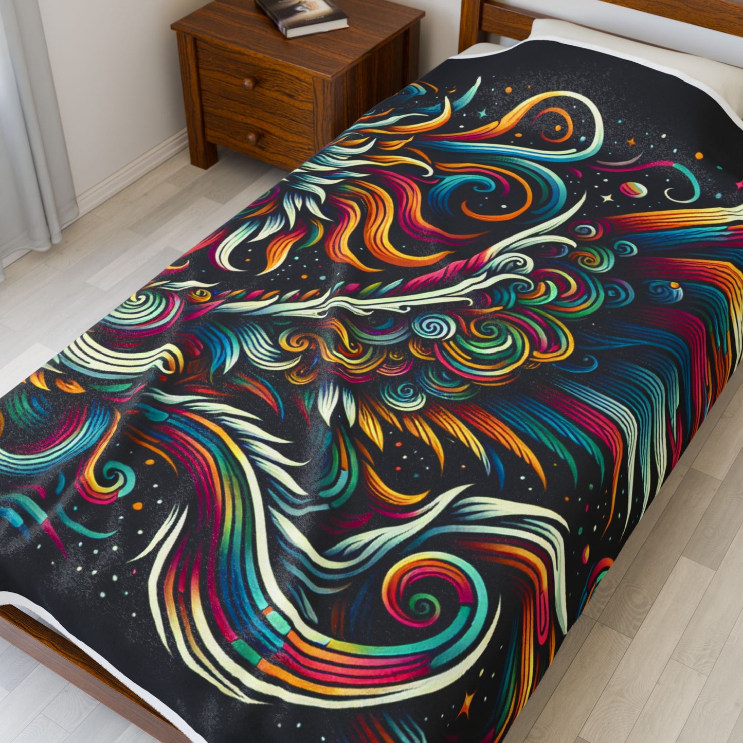 Dragon in a Dynamic Array - Plush Blanket