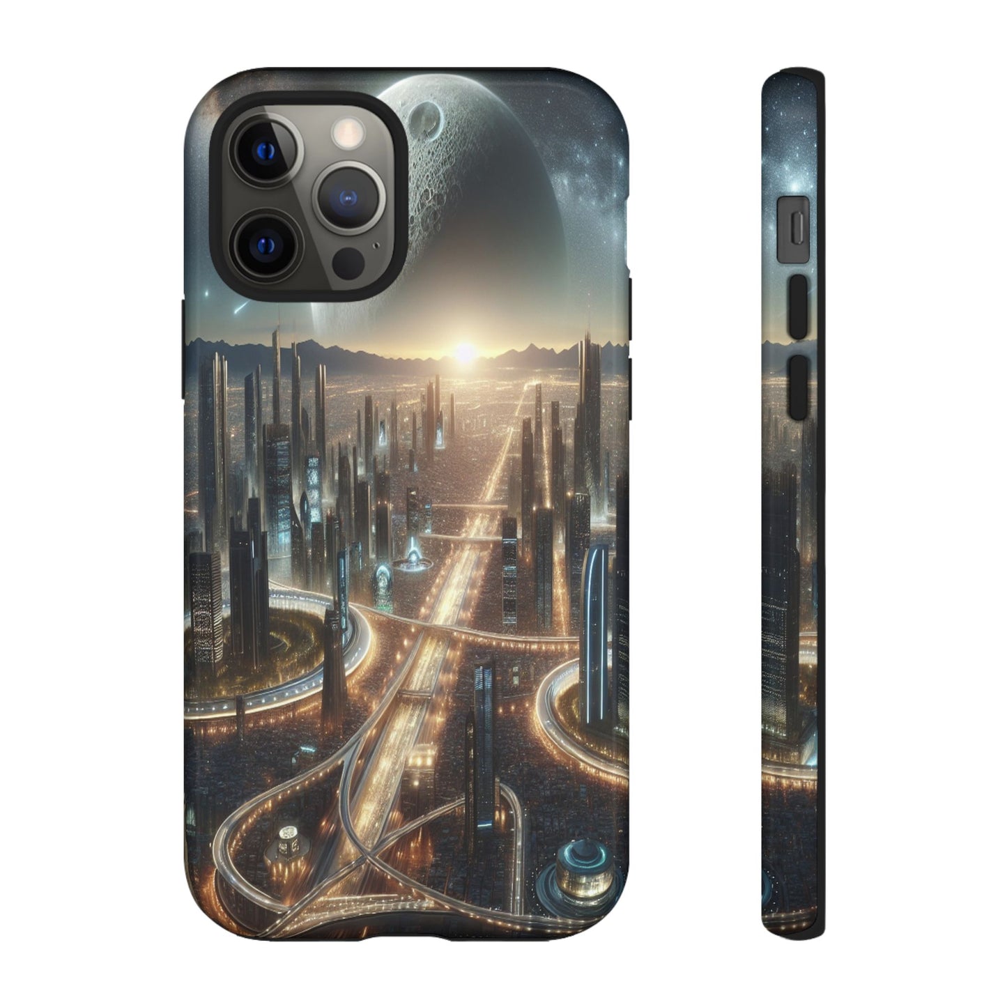 Protective Celestial Cityscape Iphone Case Compatible With Iphone 16 15 14 - Phone Cover