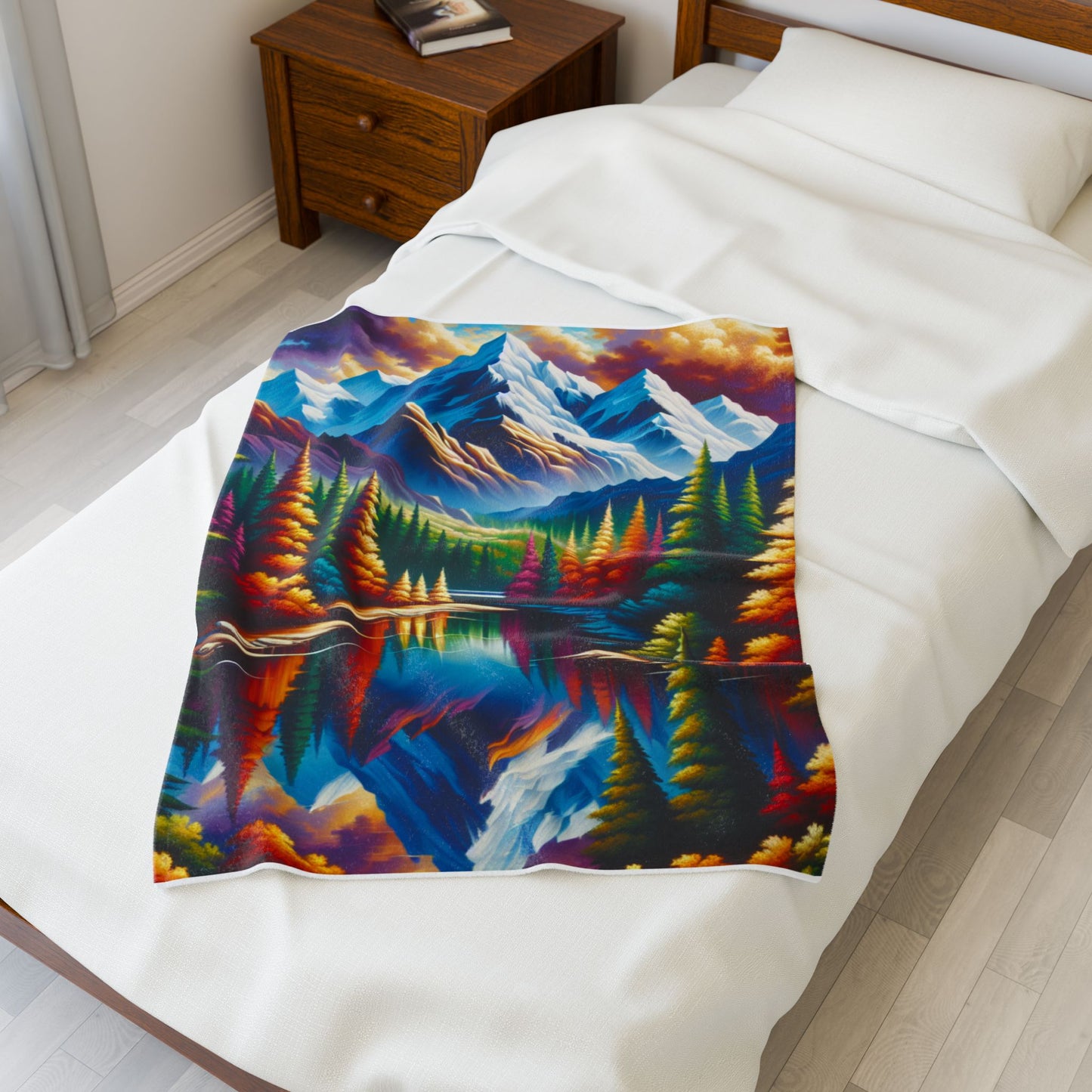 Mountain Splendor Reflected - Plush Blanket