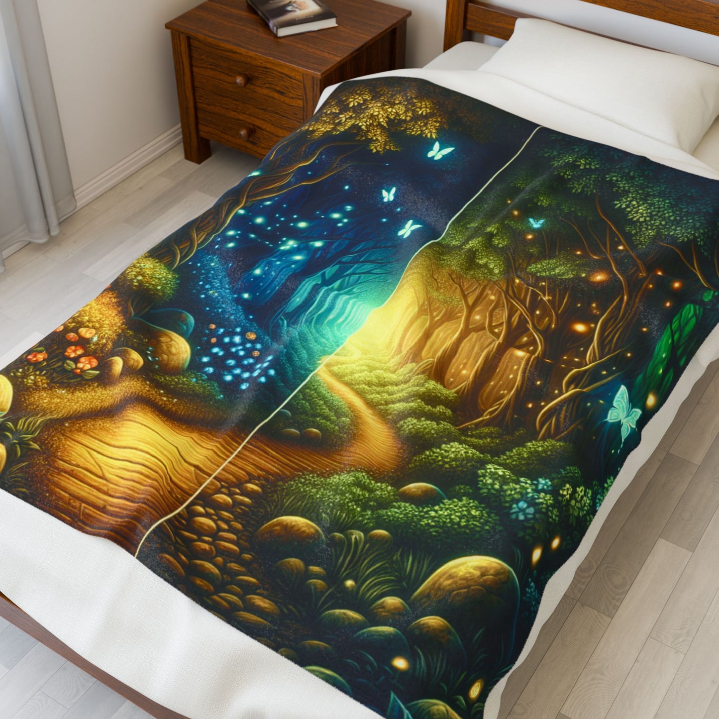 Glowing Grove Pathways- Plush Blanket