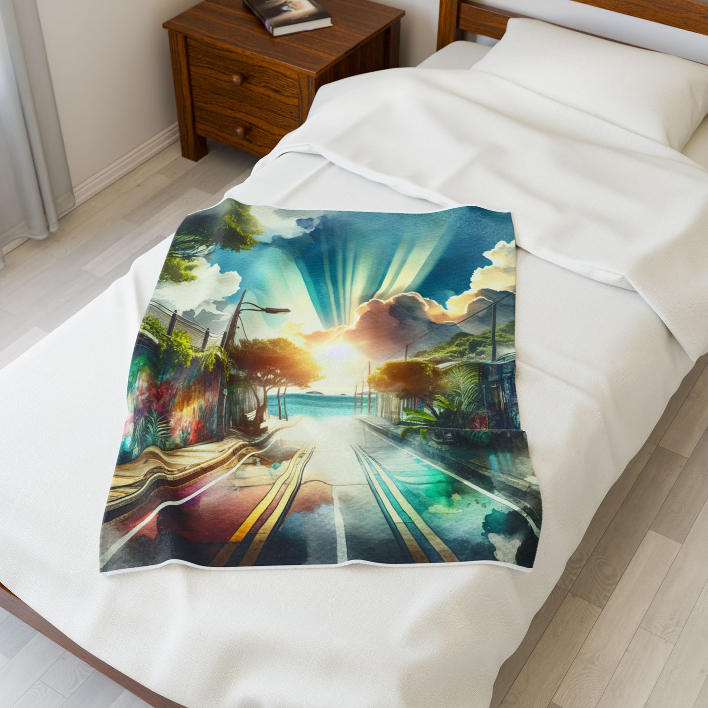 Radiant Street Vistas - Plush Blanket