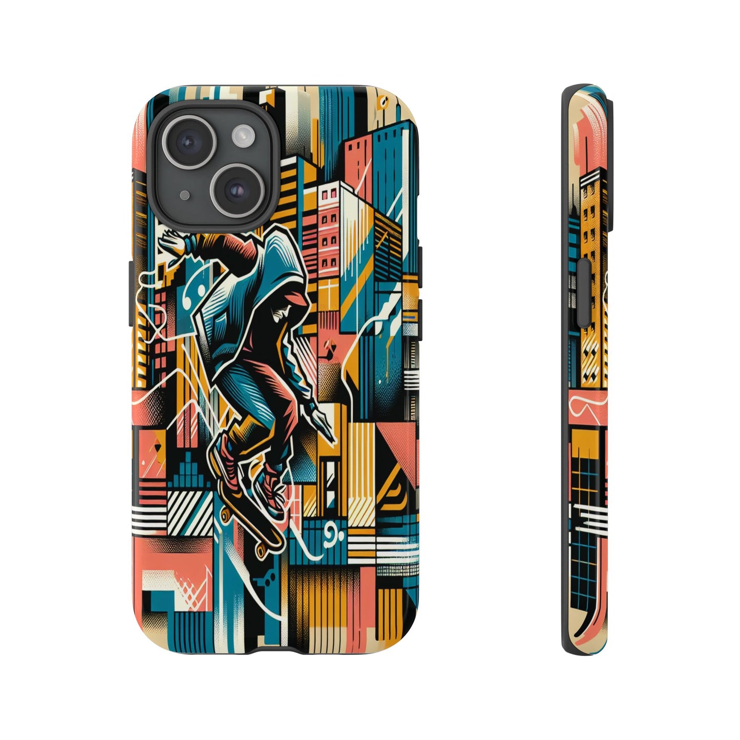 Skater in the Cityscape - Phone Case