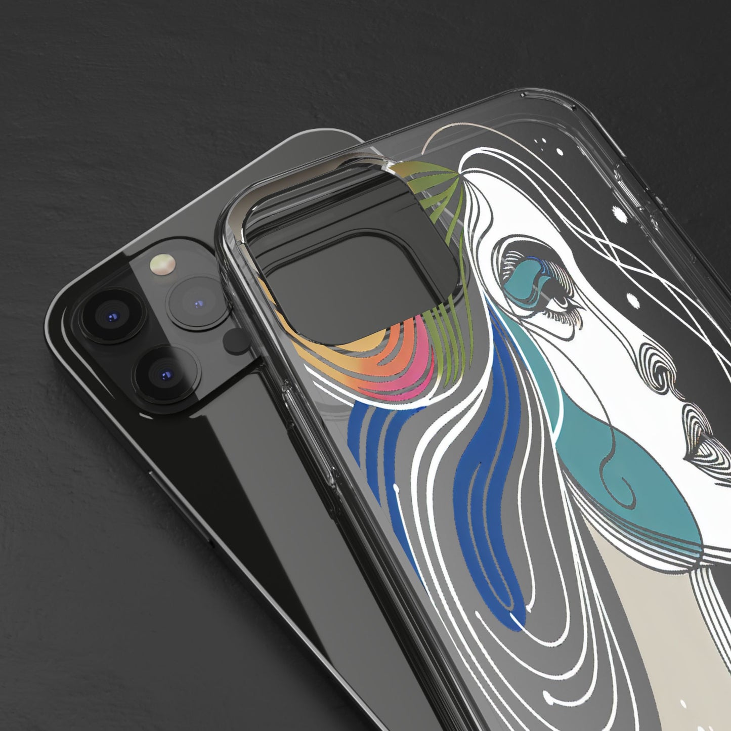 Transparent Portrait of Imagination Iphone Case Compatible With Iphone 16 15 14 - Clear Phone Cover