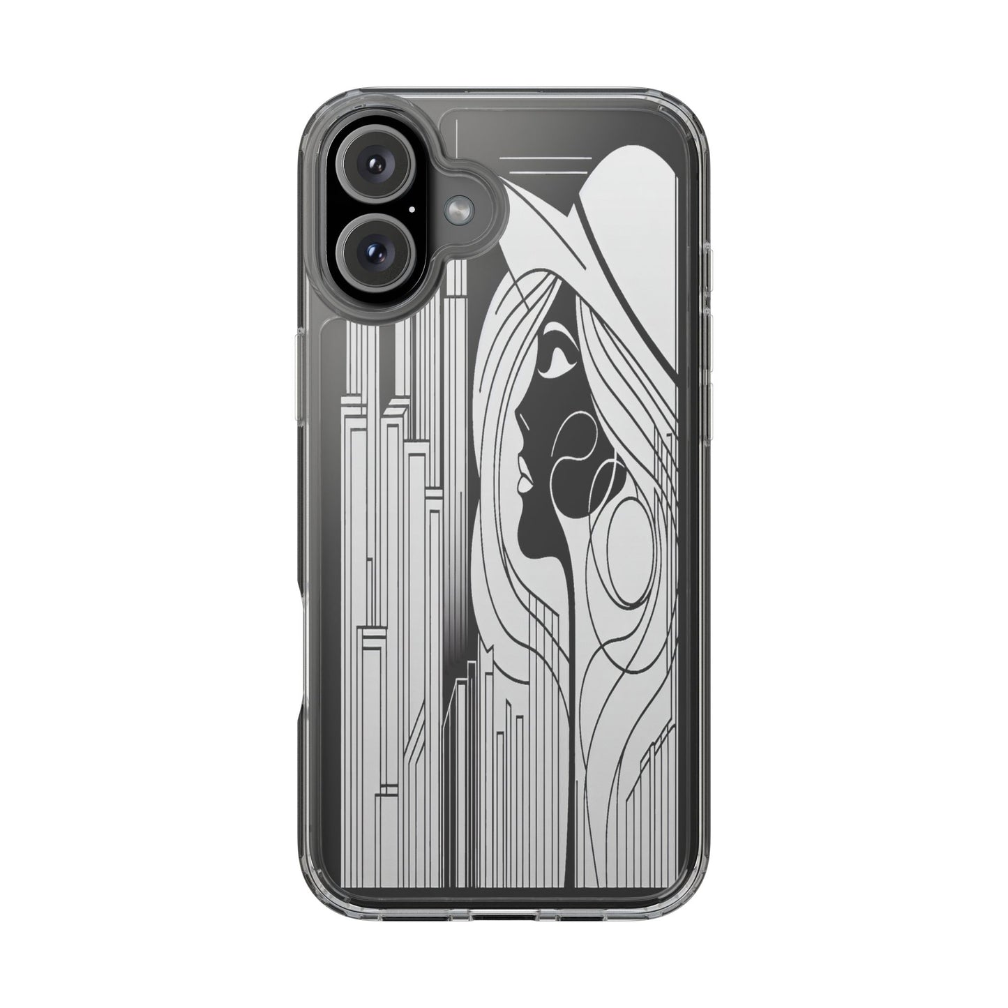 Transparent Silhouette of a Modern Vision Iphone Case Compatible With Iphone 16 15 14 - Clear Phone Cover