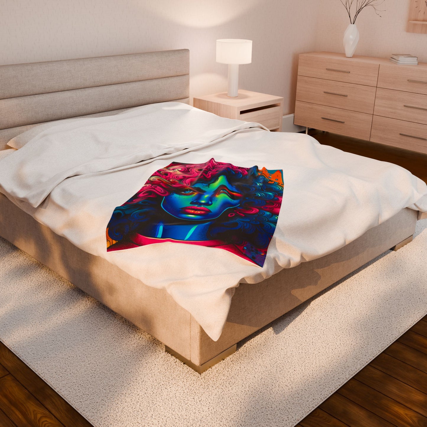 Neon Portraiture Fusion- Plush Blanket