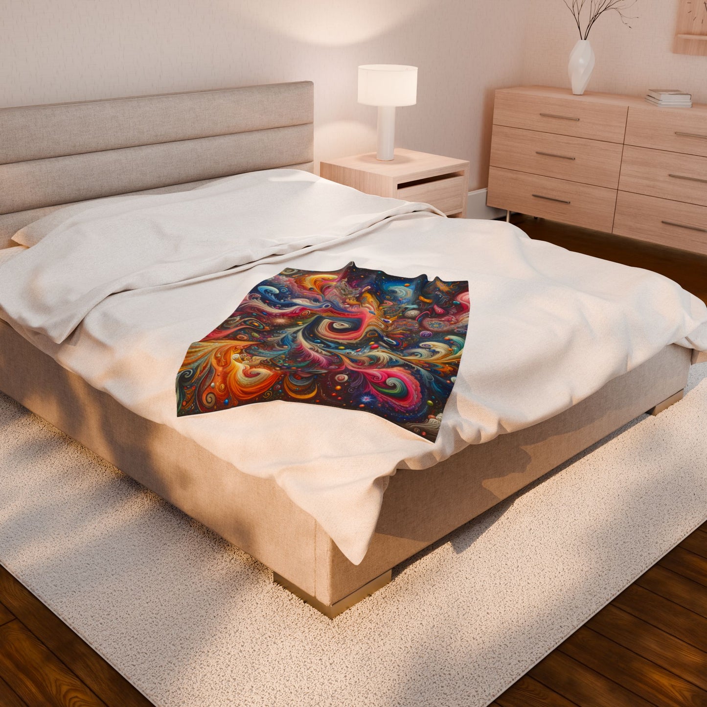 Galactic Swirls Unleashed - Plush Blanket