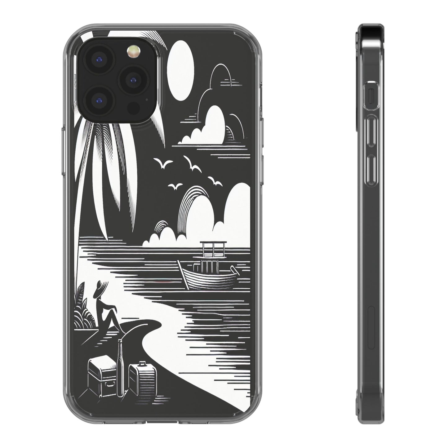 Transparent Journey on the Shore Iphone Case Compatible With Iphone 16 15 14 - Clear Phone Cover