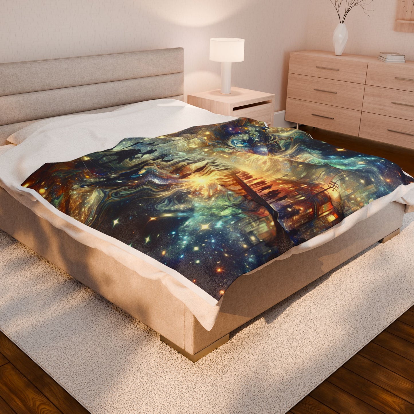 Stellar Convergence in the City- Plush Blanket