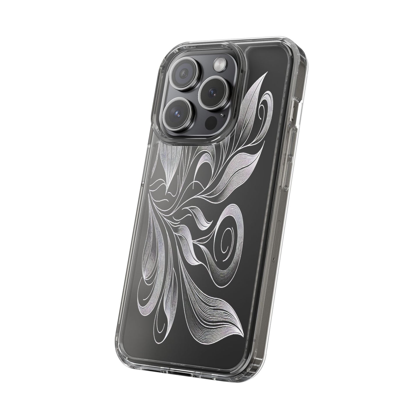 Transparent Nature's Embrace in Linework Iphone Case Compatible With Iphone 16 15 14 - Clear Phone Cover