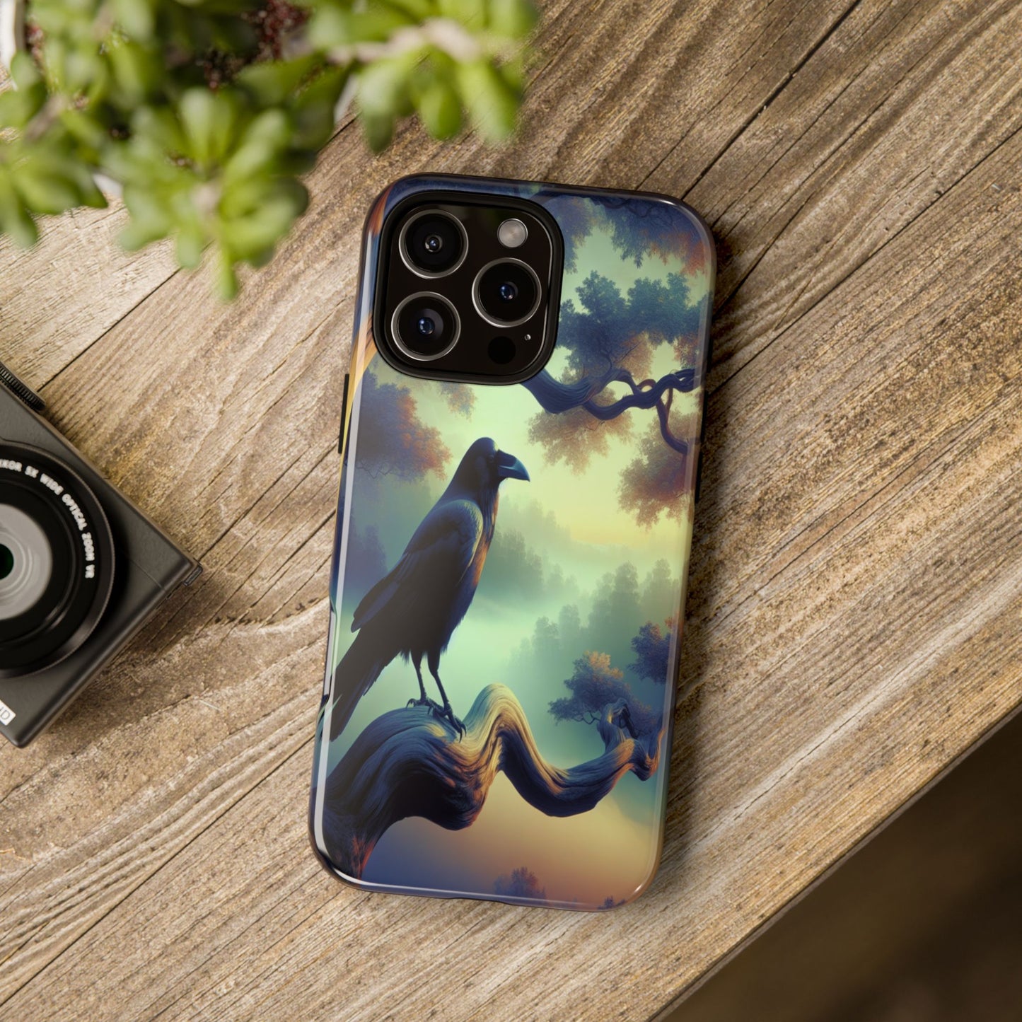 Raven in the Misty Forest - Phone Case
