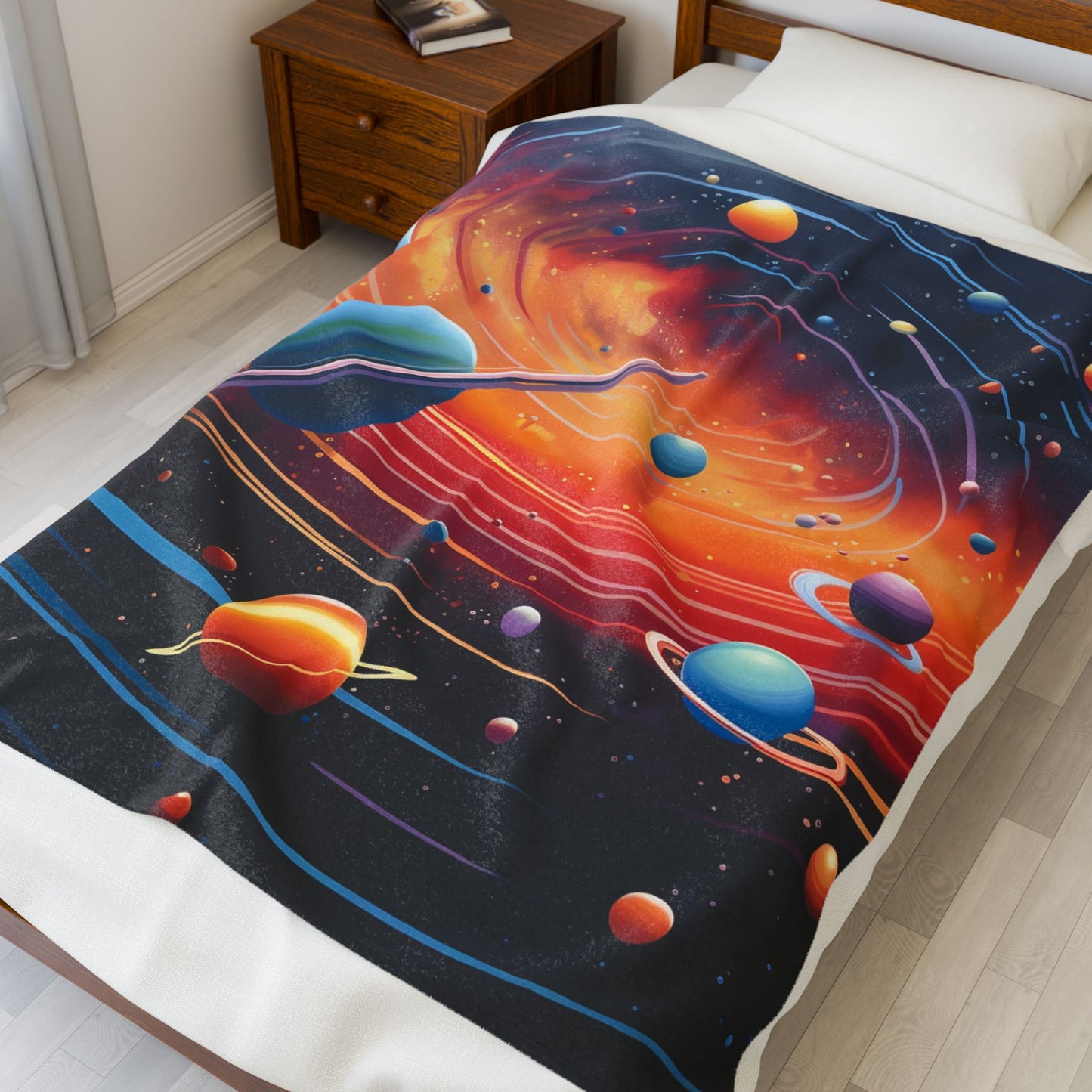 Celestial Orbits and Hues- Plush Blanket