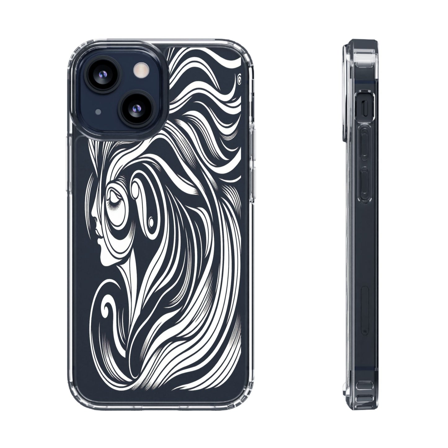 Transparent Flowing Contours Iphone Case Compatible With Iphone 16 15 14 - Clear Phone Cover