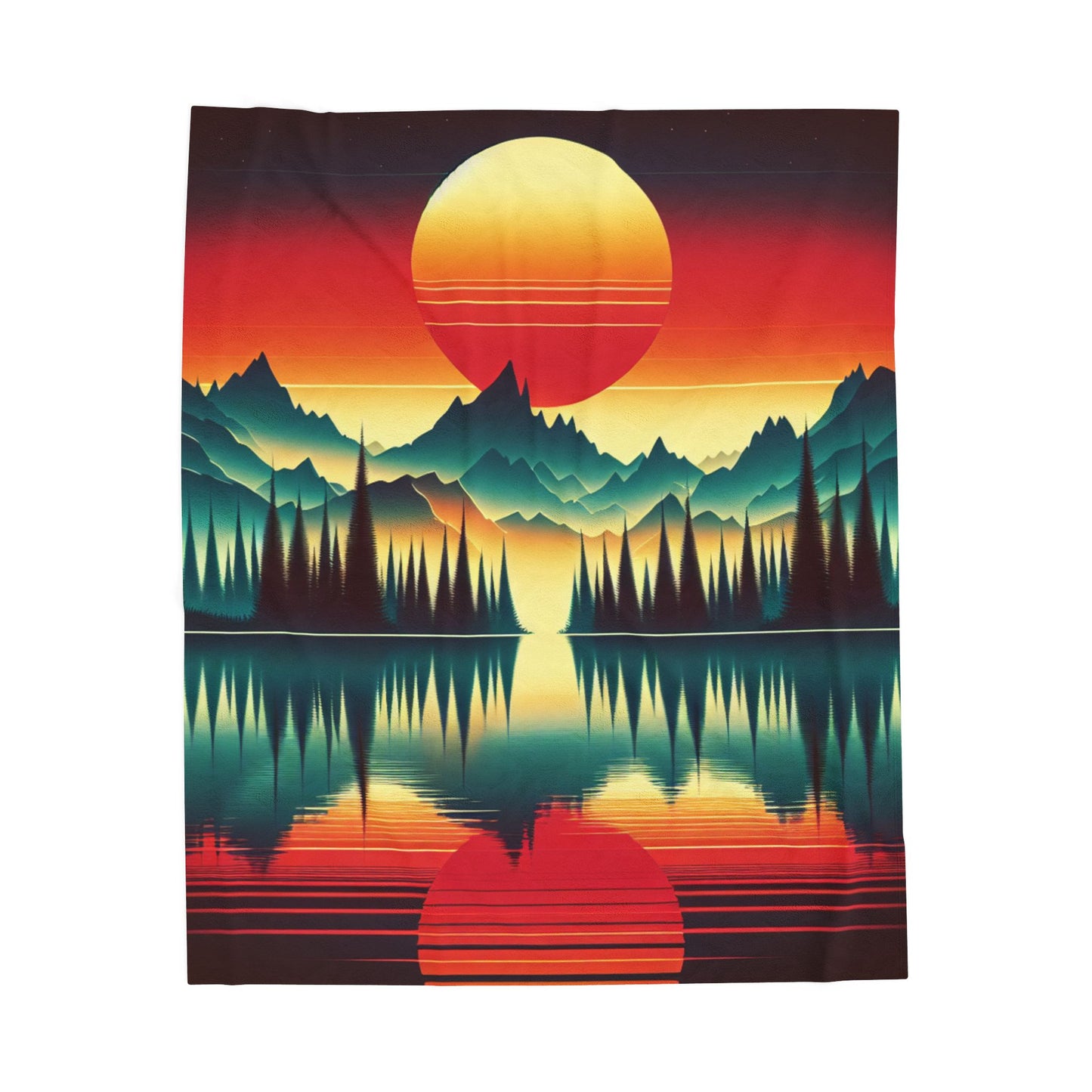 Alpine Glow Reflection- Plush Blanket