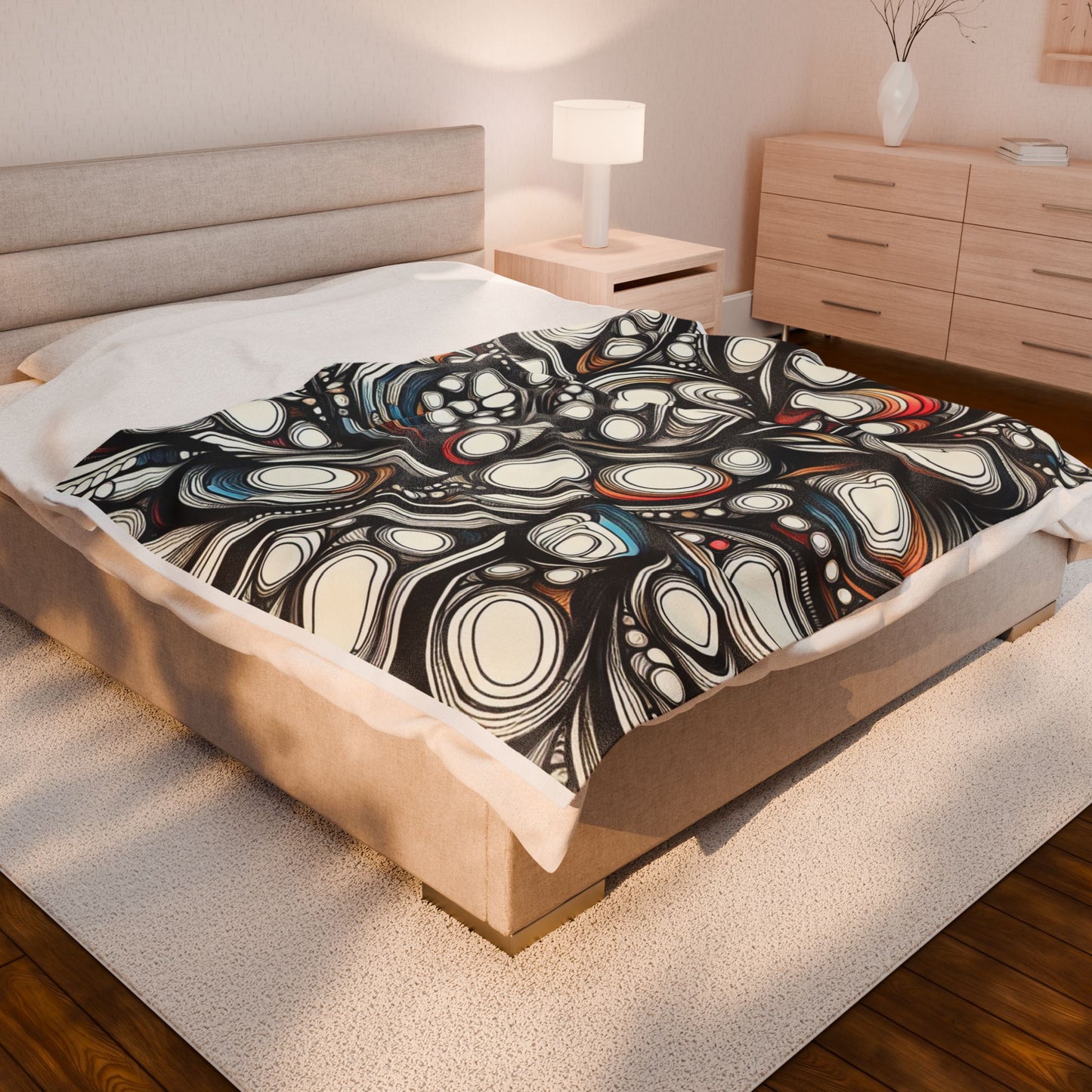 Whimsical Patterns in Motion - Plush Blanket