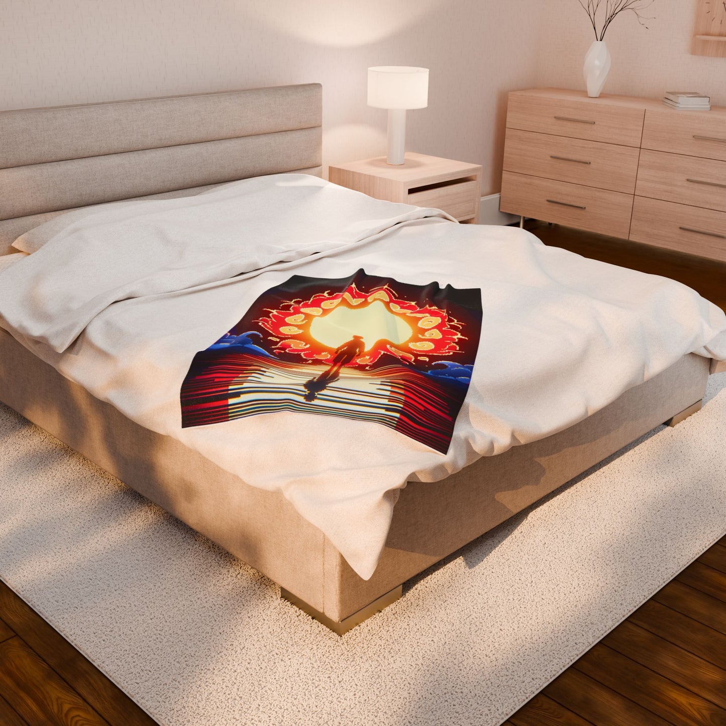 Silhouette Before the Radiant Dawn - Plush Blanket