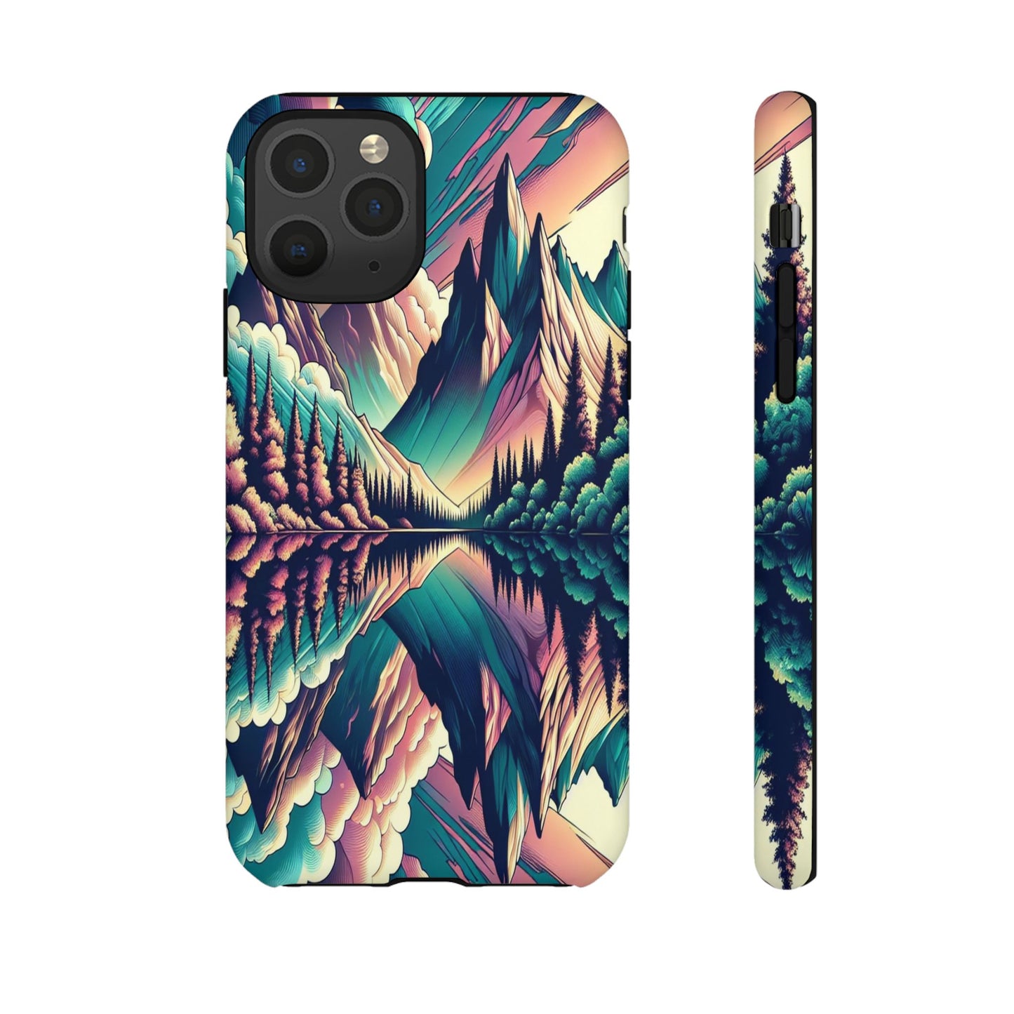 Tranquil Peaks and Reflected Skies - Phone Case