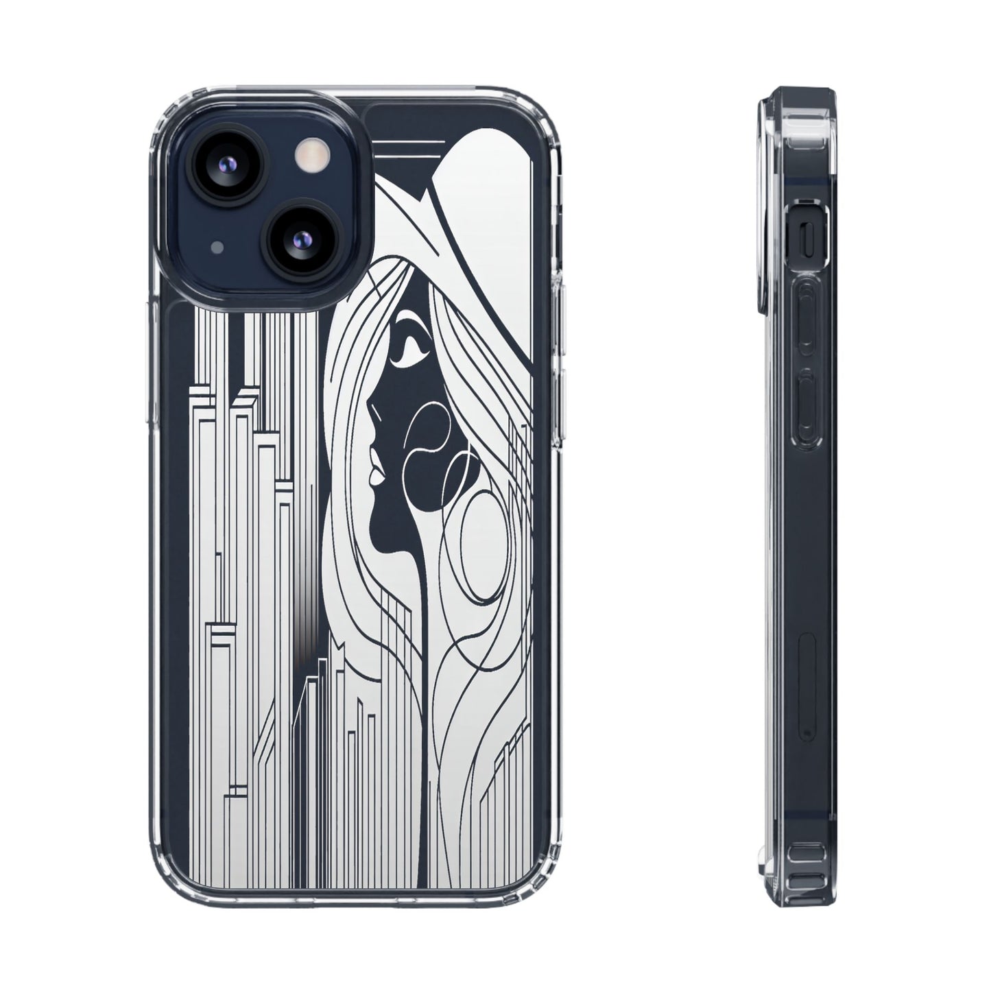 Transparent Silhouette of a Modern Vision Iphone Case Compatible With Iphone 16 15 14 - Clear Phone Cover