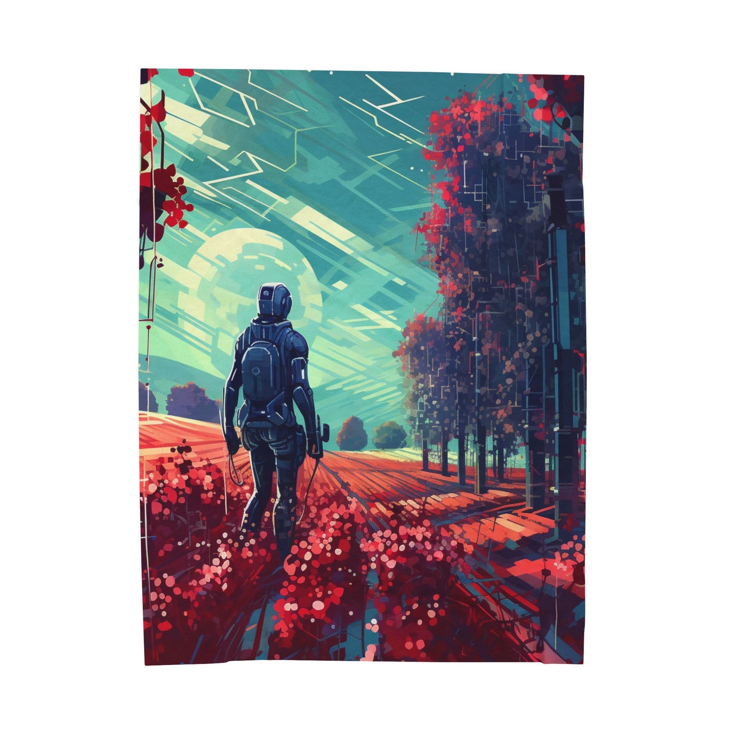 Exploring the Technicolor Wilderness- Plush Blanket