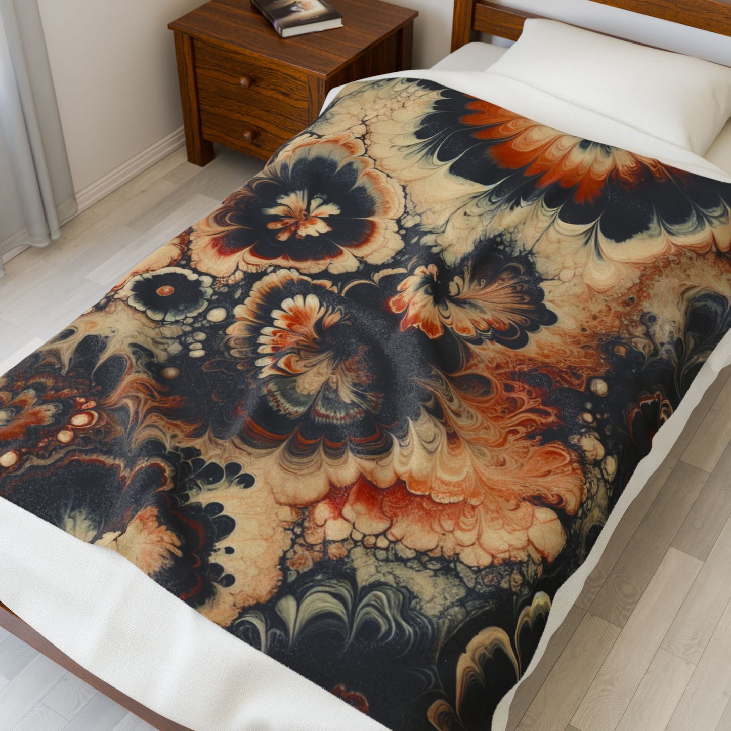 Floral Fusion Fantasy - Plush Blanket