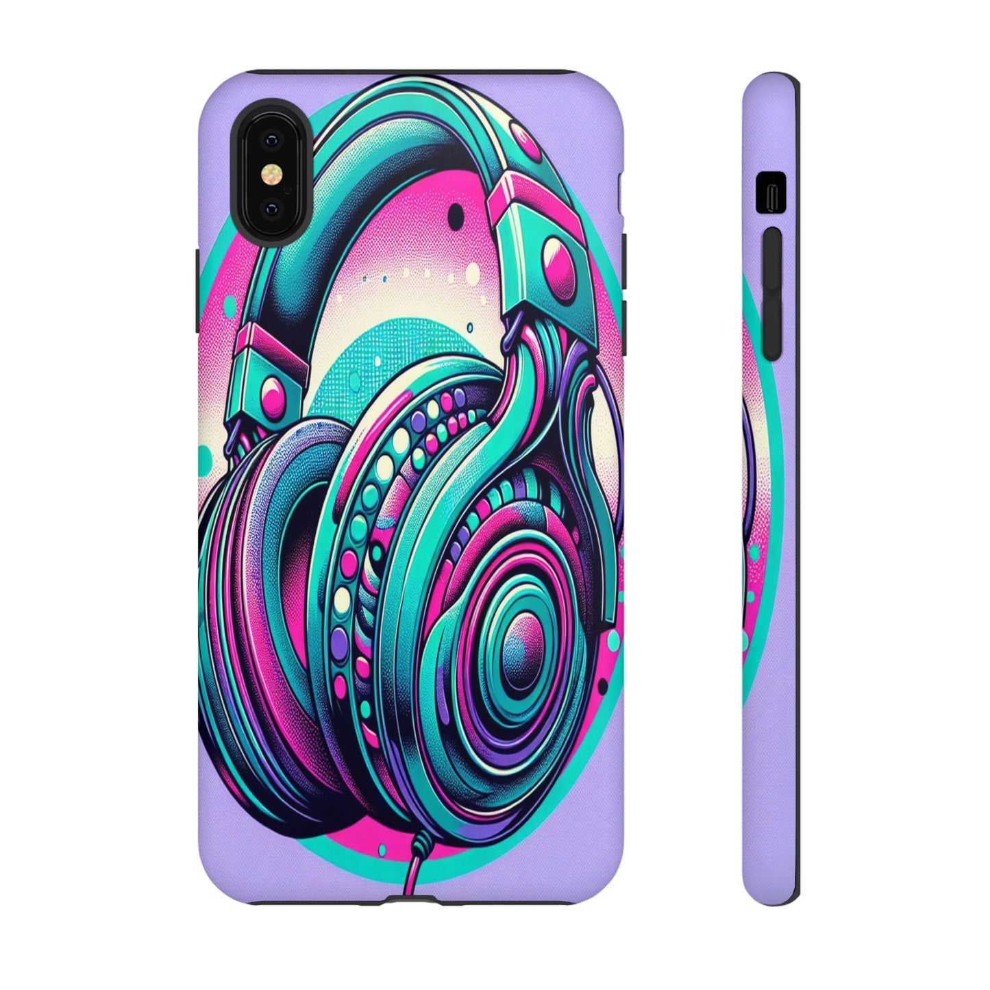 Custom ProtectiveHeadphone Vibes in Electric ColorsIphone Case Compatible With Iphone 16 15 14 - Phone Cover