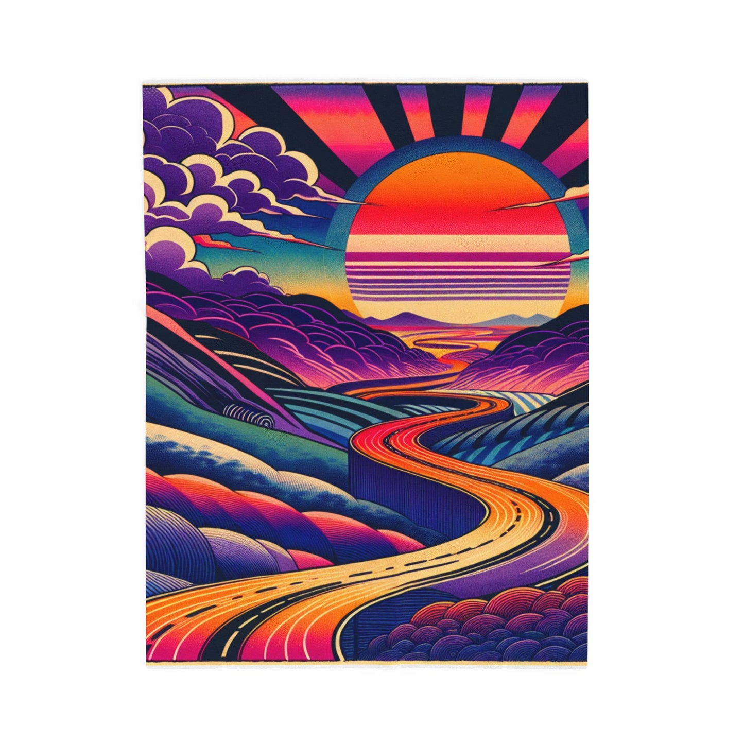 Sunrise Roadscape - Plush Blanket