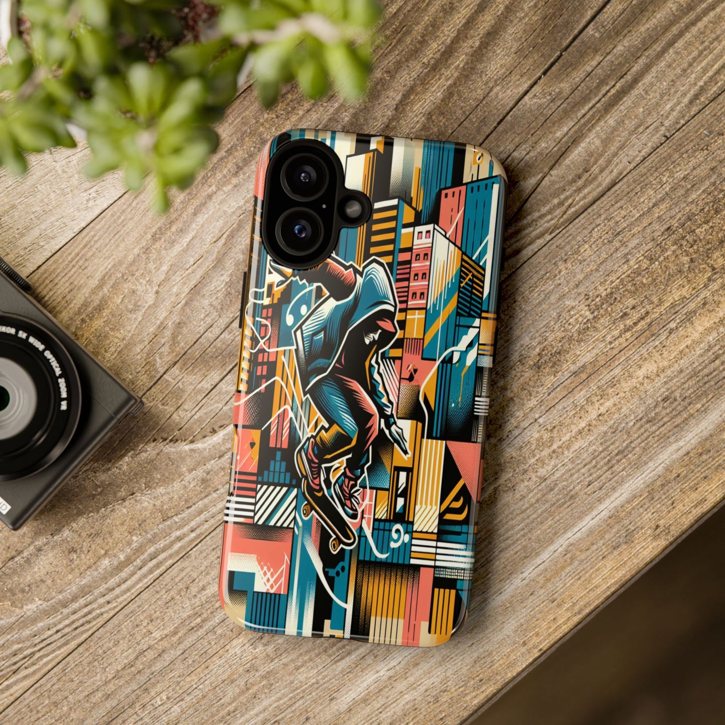 Skater in the Cityscape - Phone Case