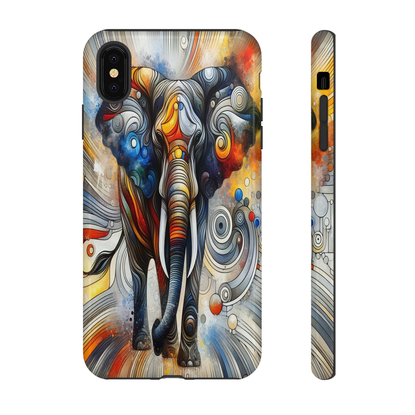 Protective Elephant in Swirling Colors Iphone Case Compatible With Iphone 16 15 14 - Phone Cover
