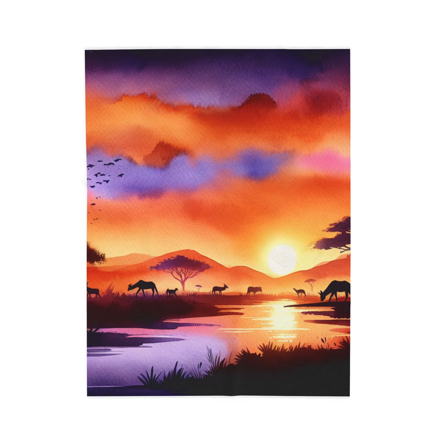 African Wilderness Aura - Plush Blanket