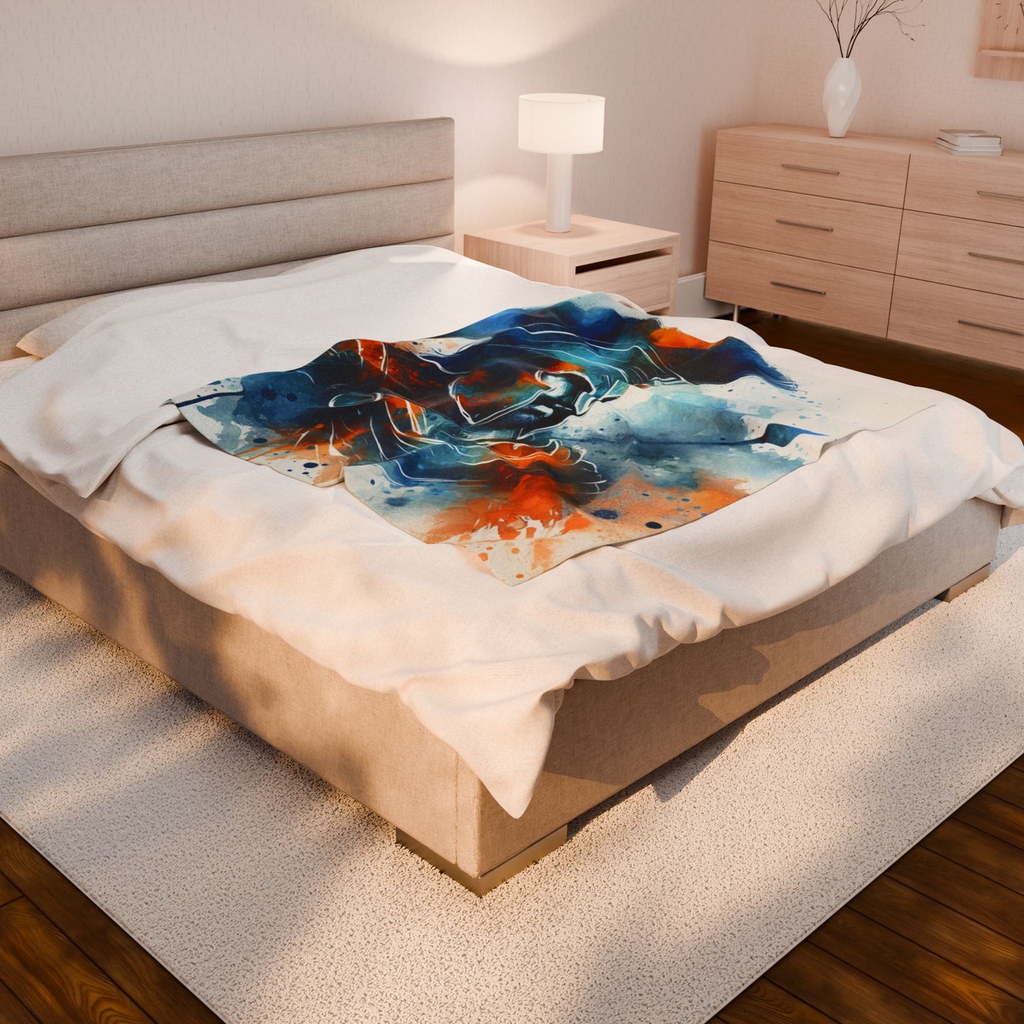 Warrior's Resolve in Brushstrokes - Plush Blanket