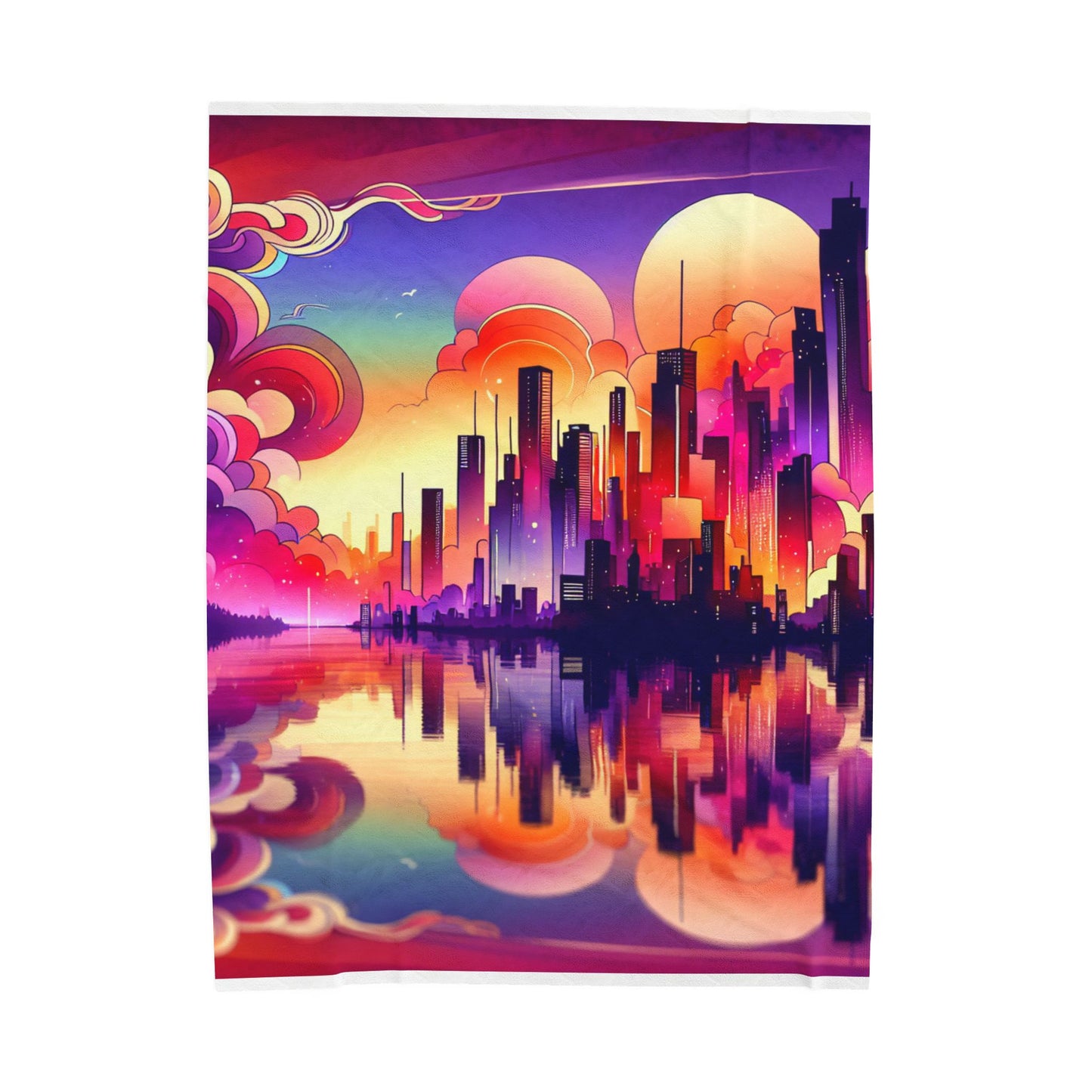 Skyline Reverie in Hues - Plush Blanket