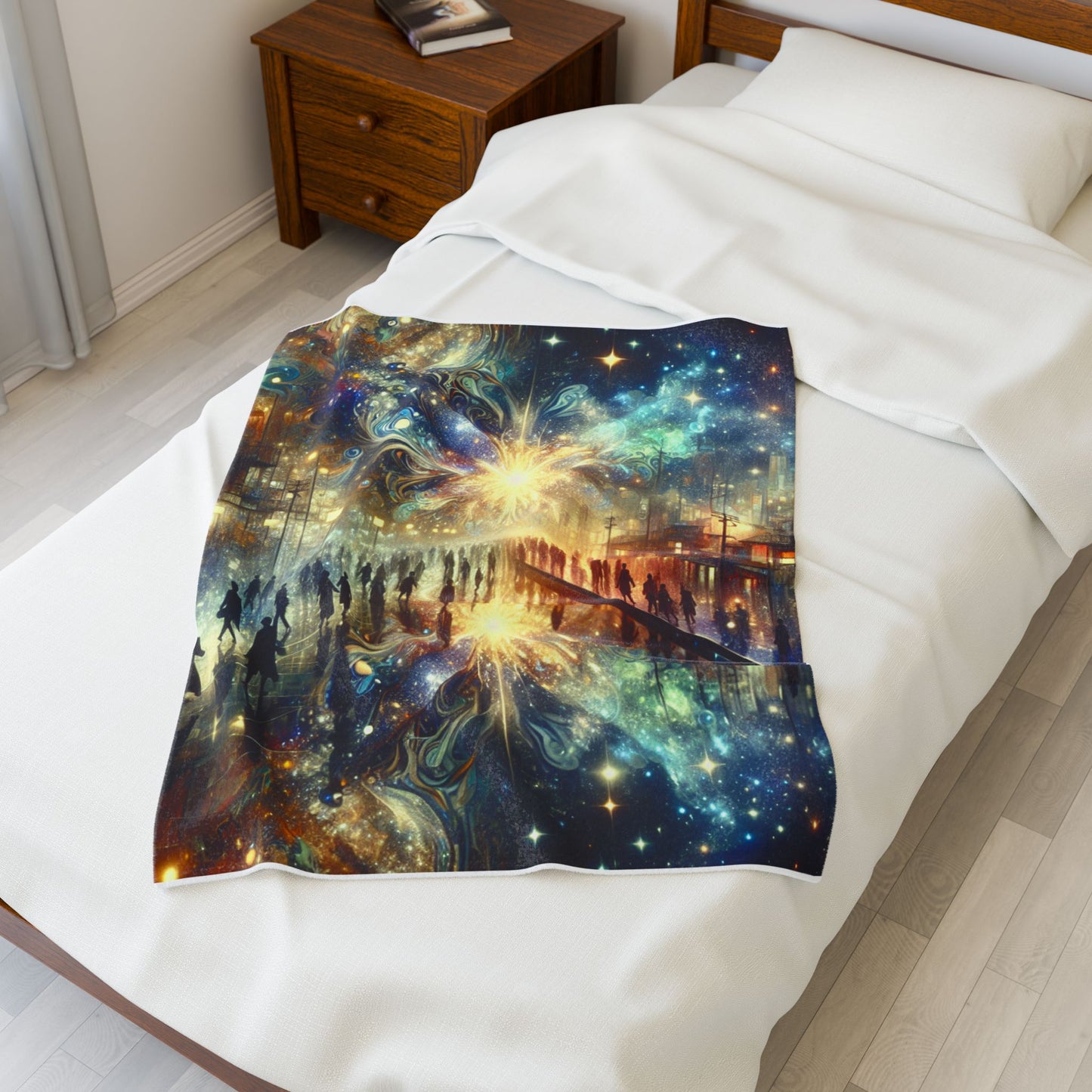 Stellar Convergence in the City- Plush Blanket