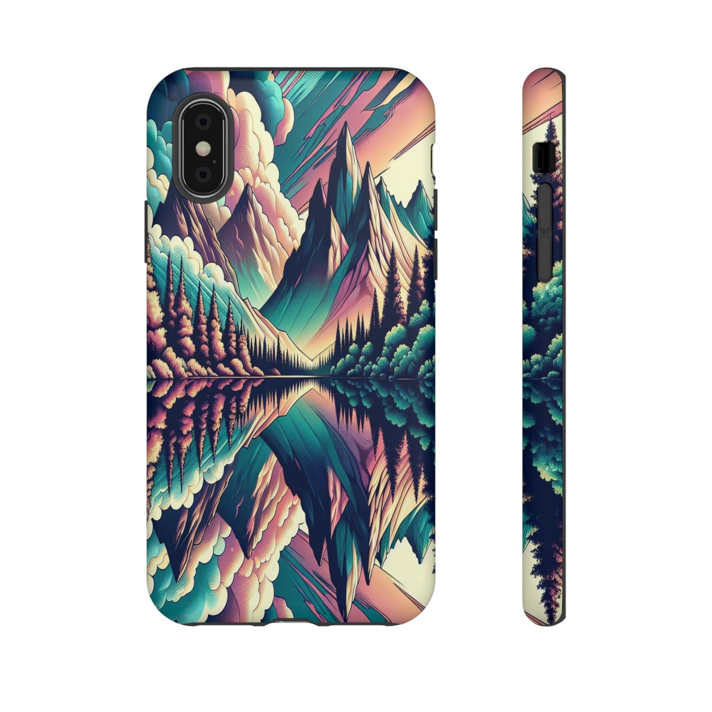 Tranquil Peaks and Reflected Skies - Phone Case