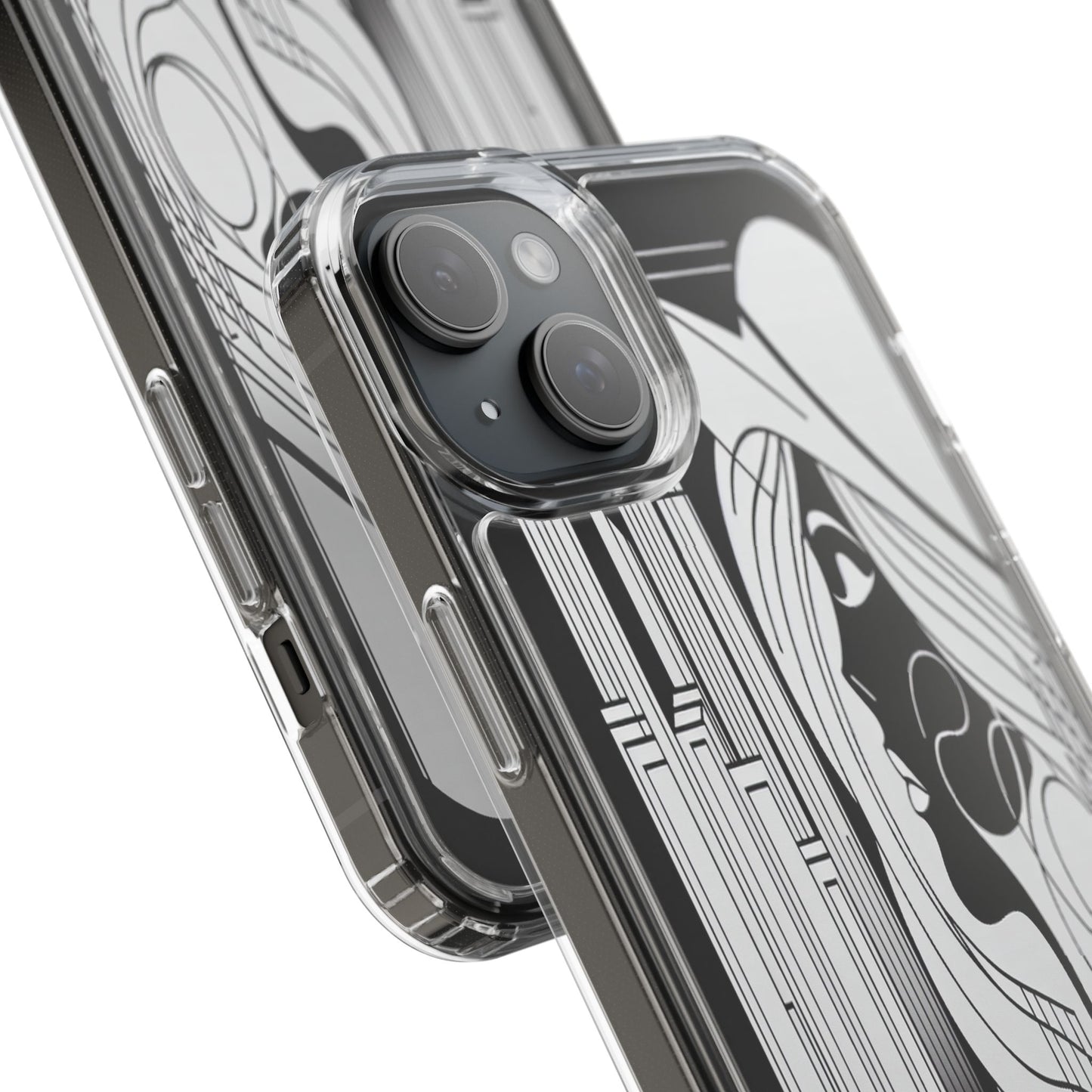 Transparent Silhouette of a Modern Vision Iphone Case Compatible With Iphone 16 15 14 - Clear Phone Cover