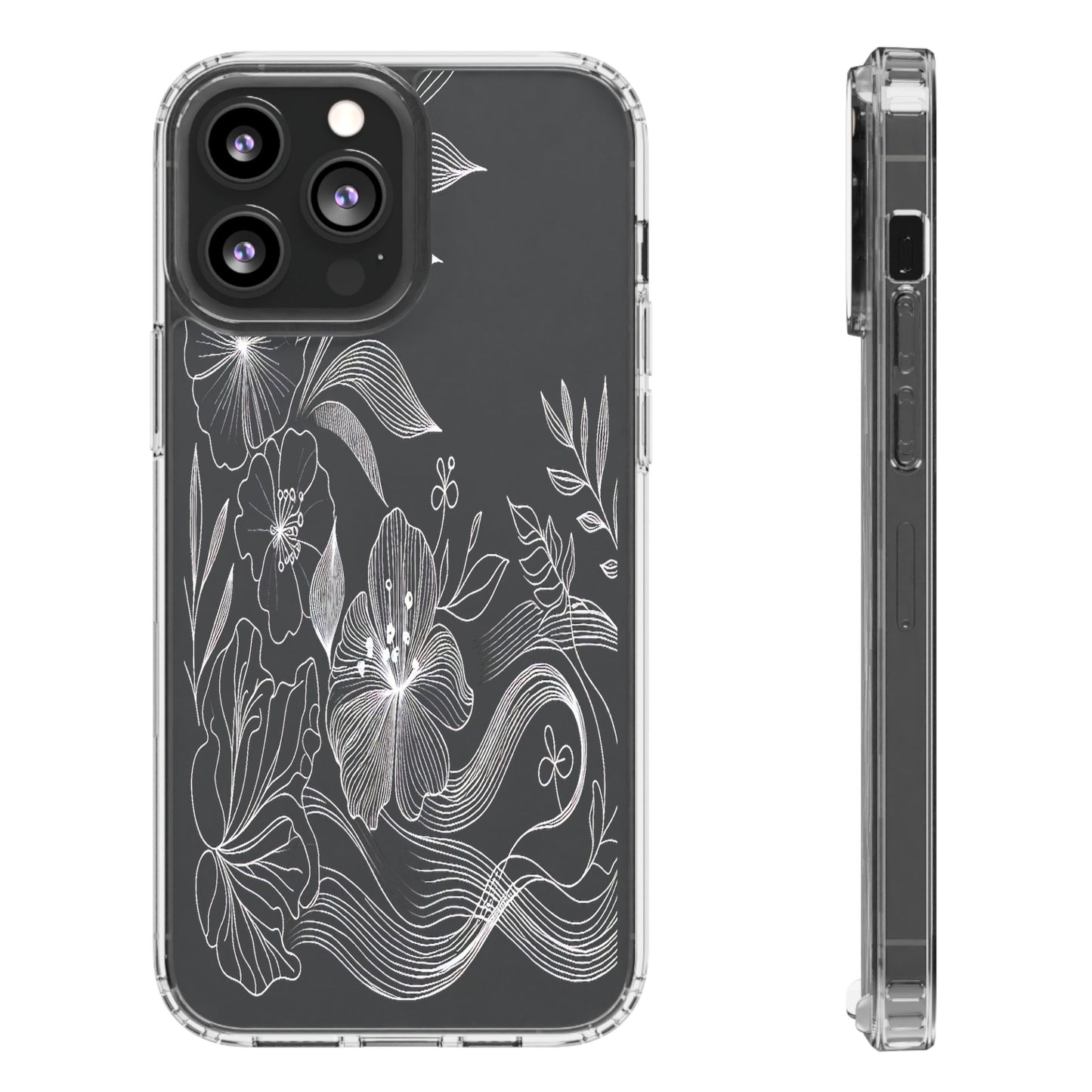 Transparent Petals in Motion Iphone Case Compatible With Iphone 16 15 14 - Clear Phone Cover