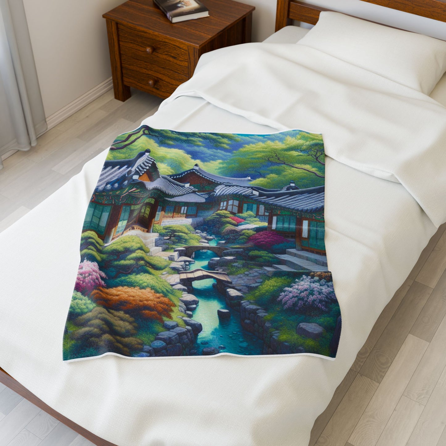 Tranquil Garden Retreat- Plush Blanket