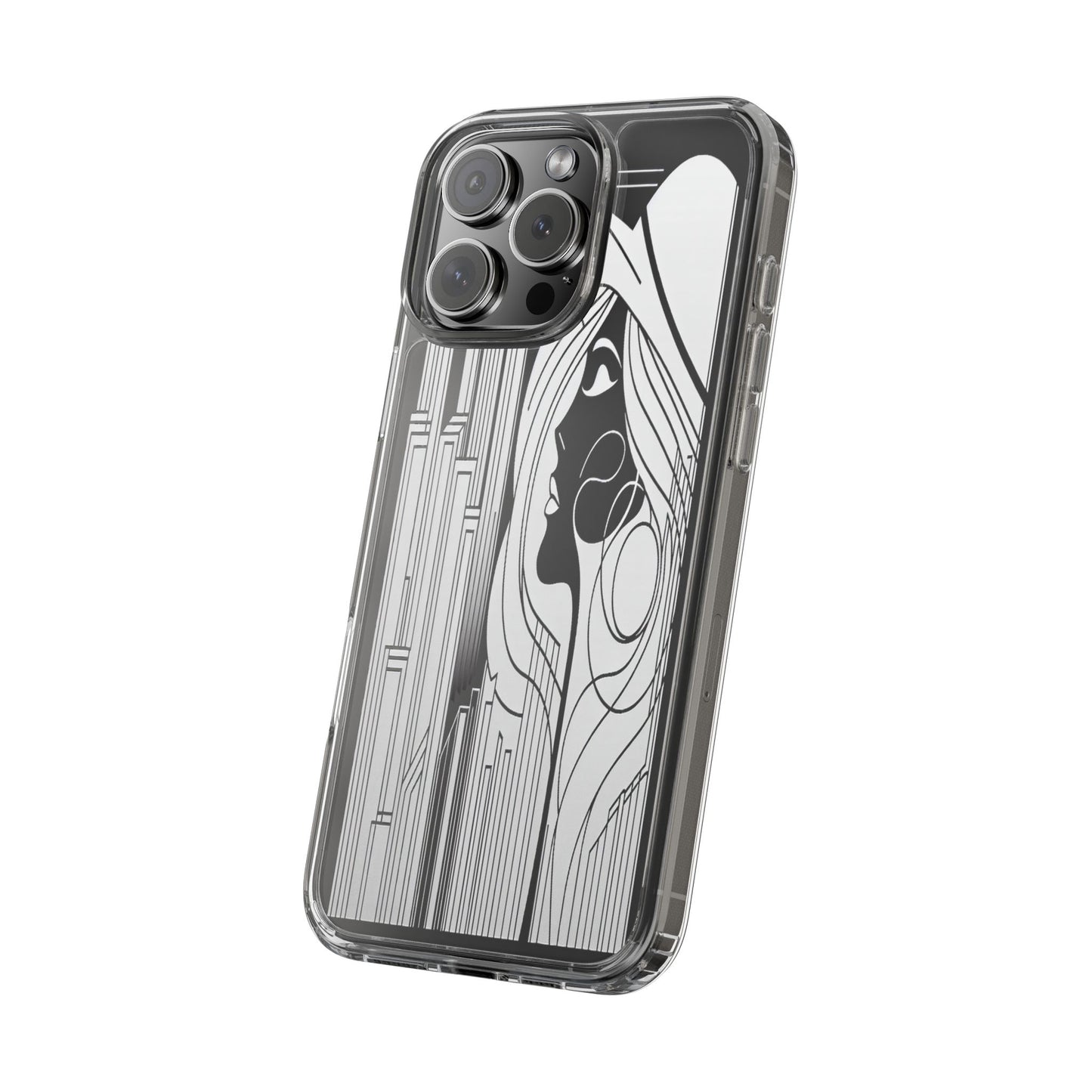 Transparent Silhouette of a Modern Vision Iphone Case Compatible With Iphone 16 15 14 - Clear Phone Cover