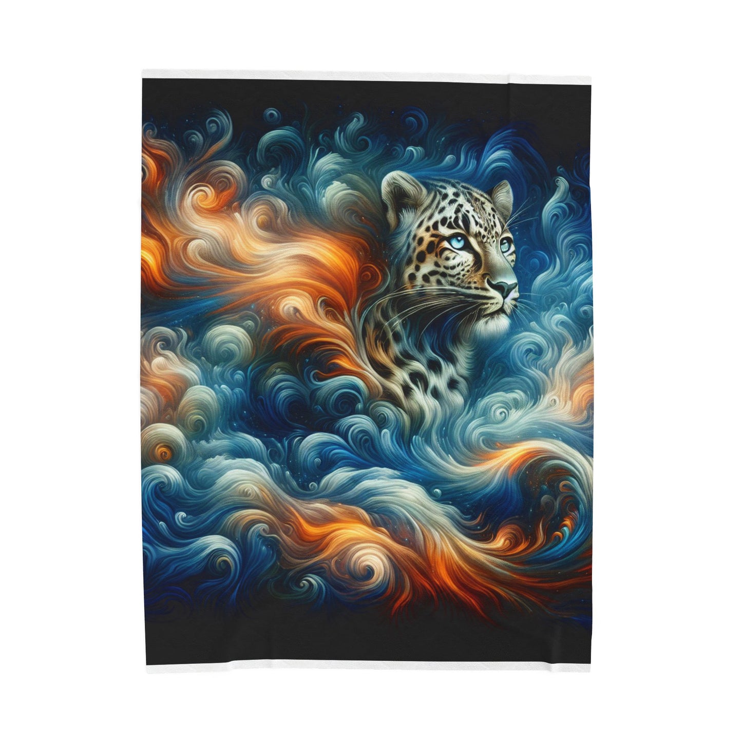 Feline in a Whirlwind of Shades - Plush Blanket