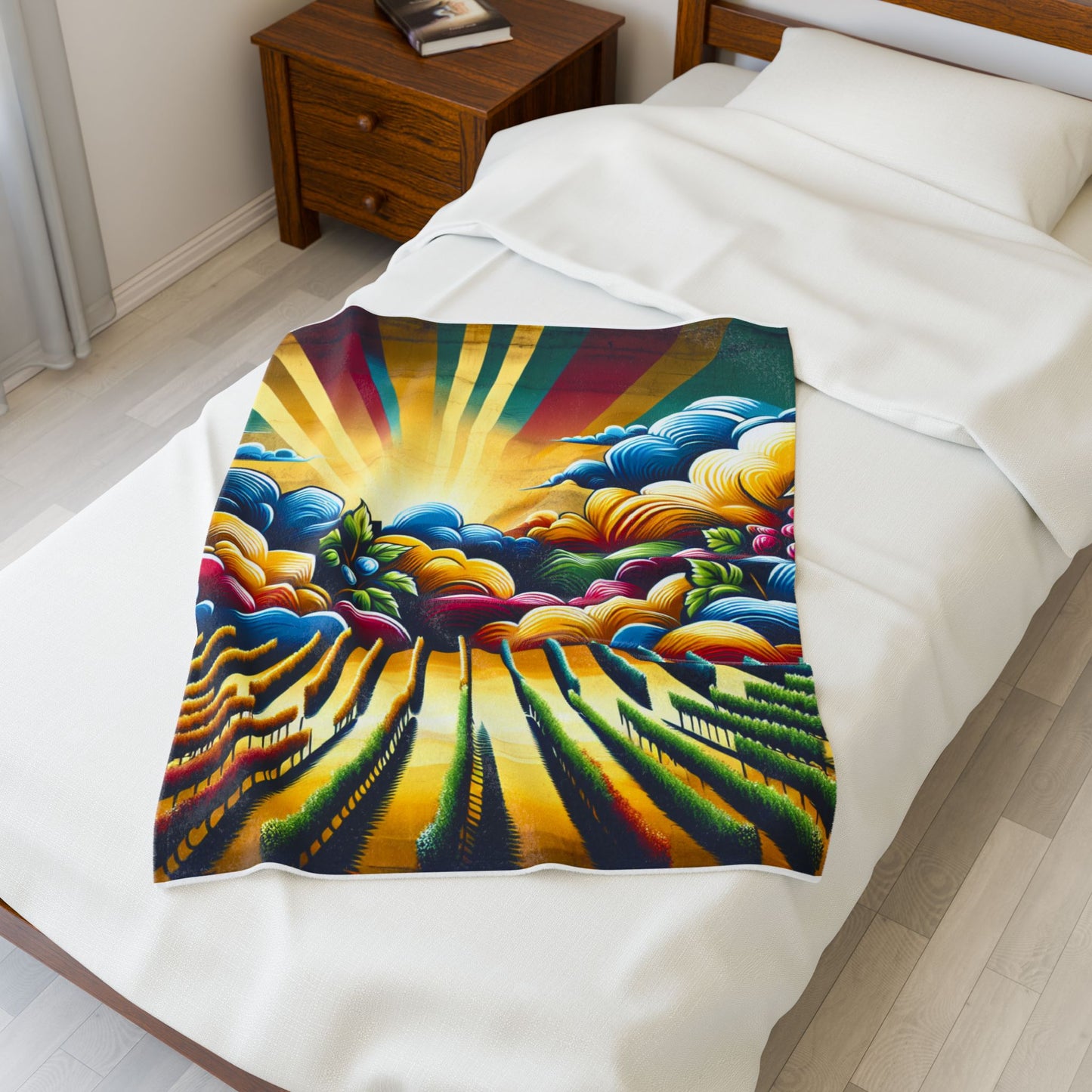 Radiant Fields Imagined - Plush Blanket